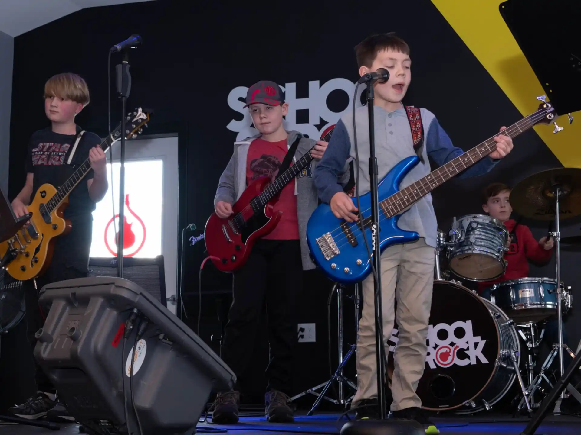 a group of people playing instruments