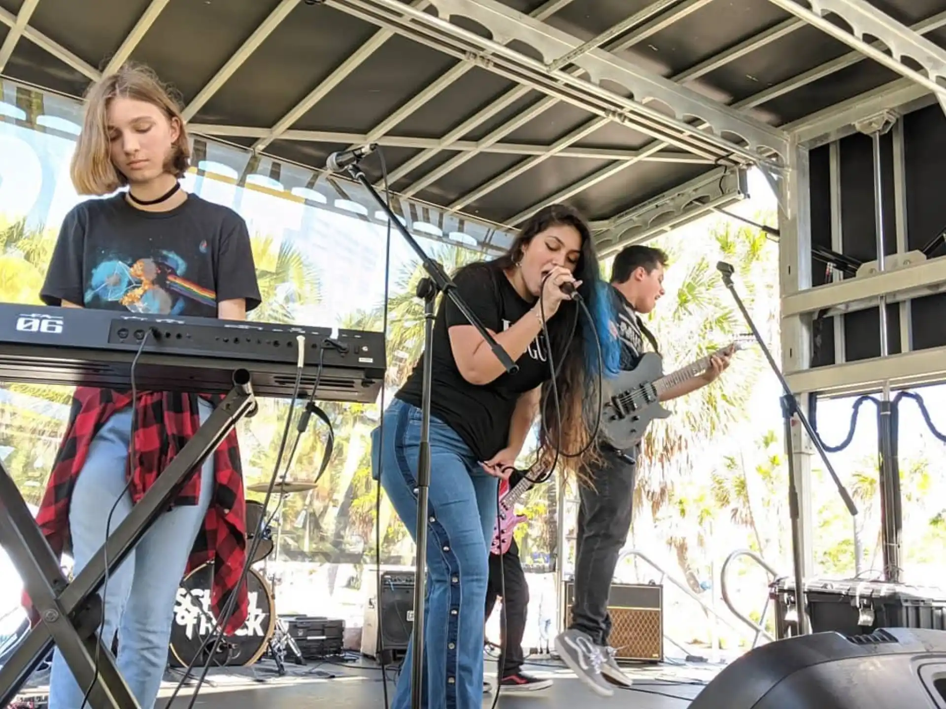 a group of people playing instruments