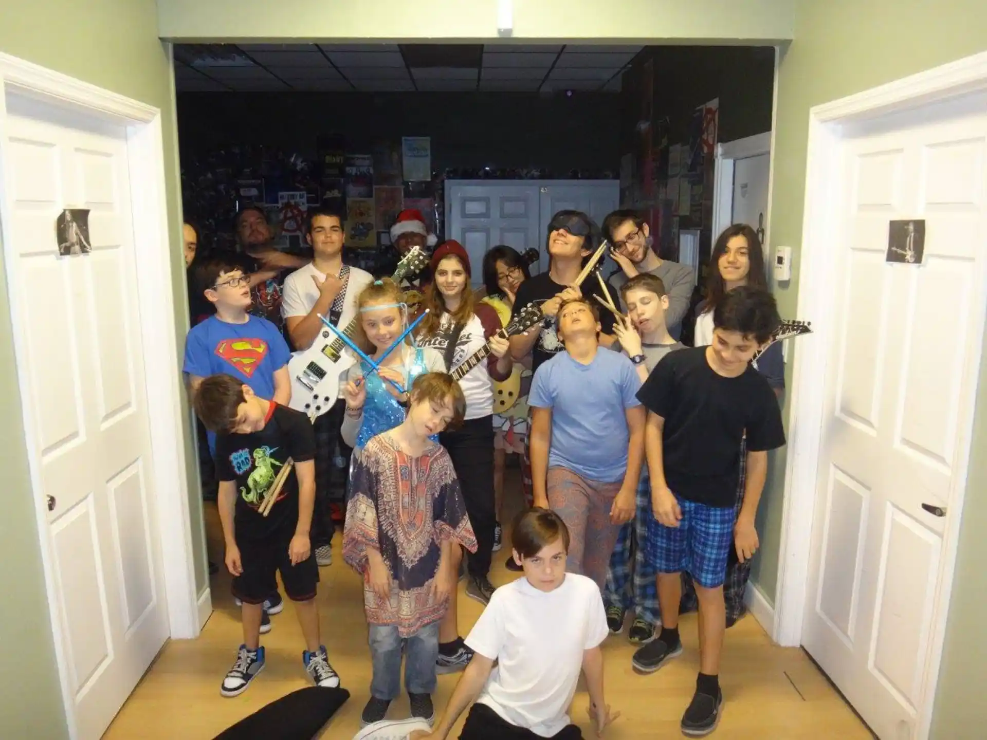 a group of people posing for a photo