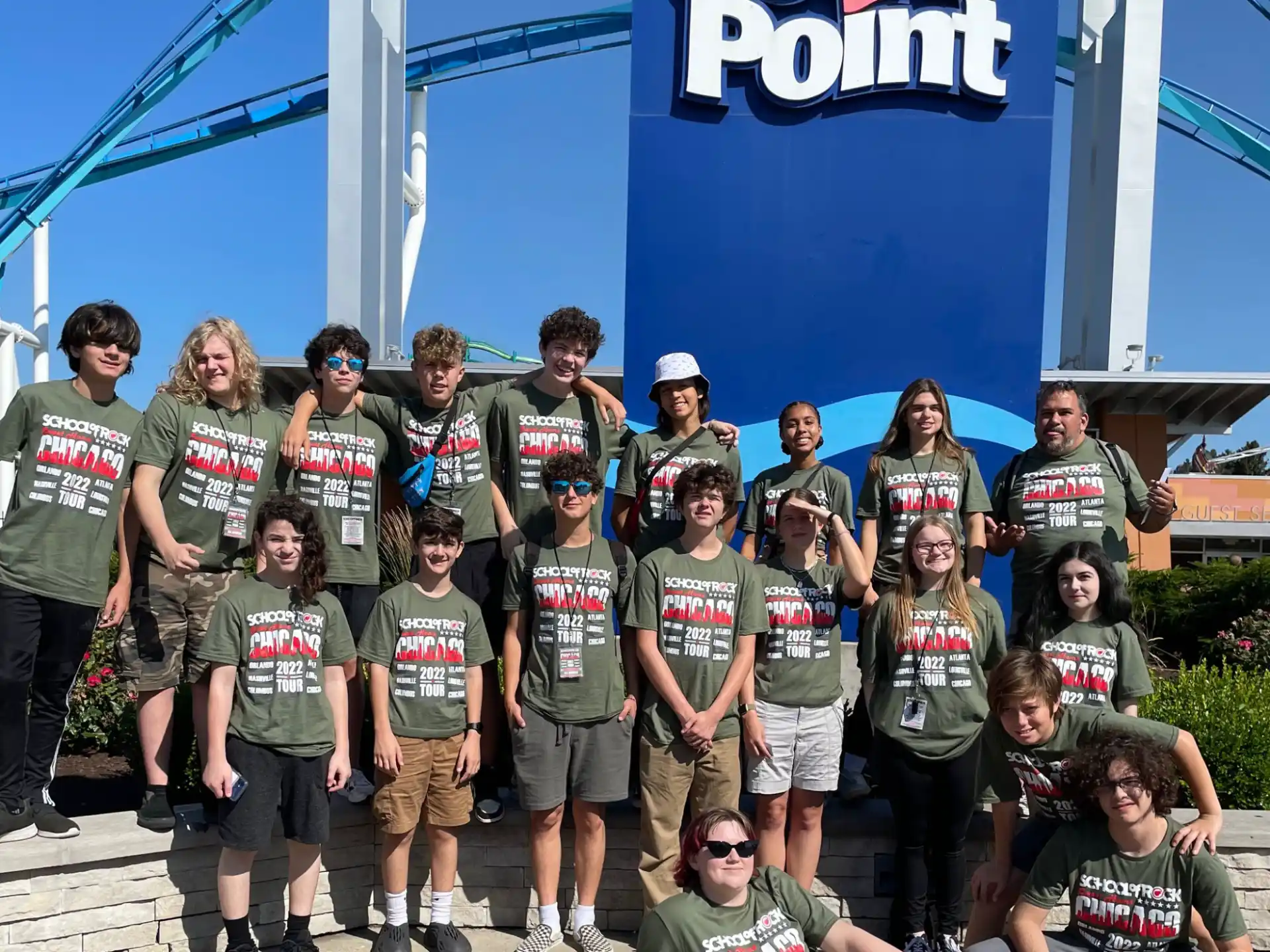 a group of people posing for a photo