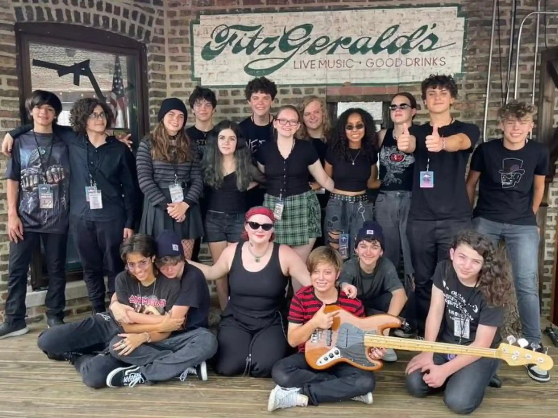 a group of people posing for a photo