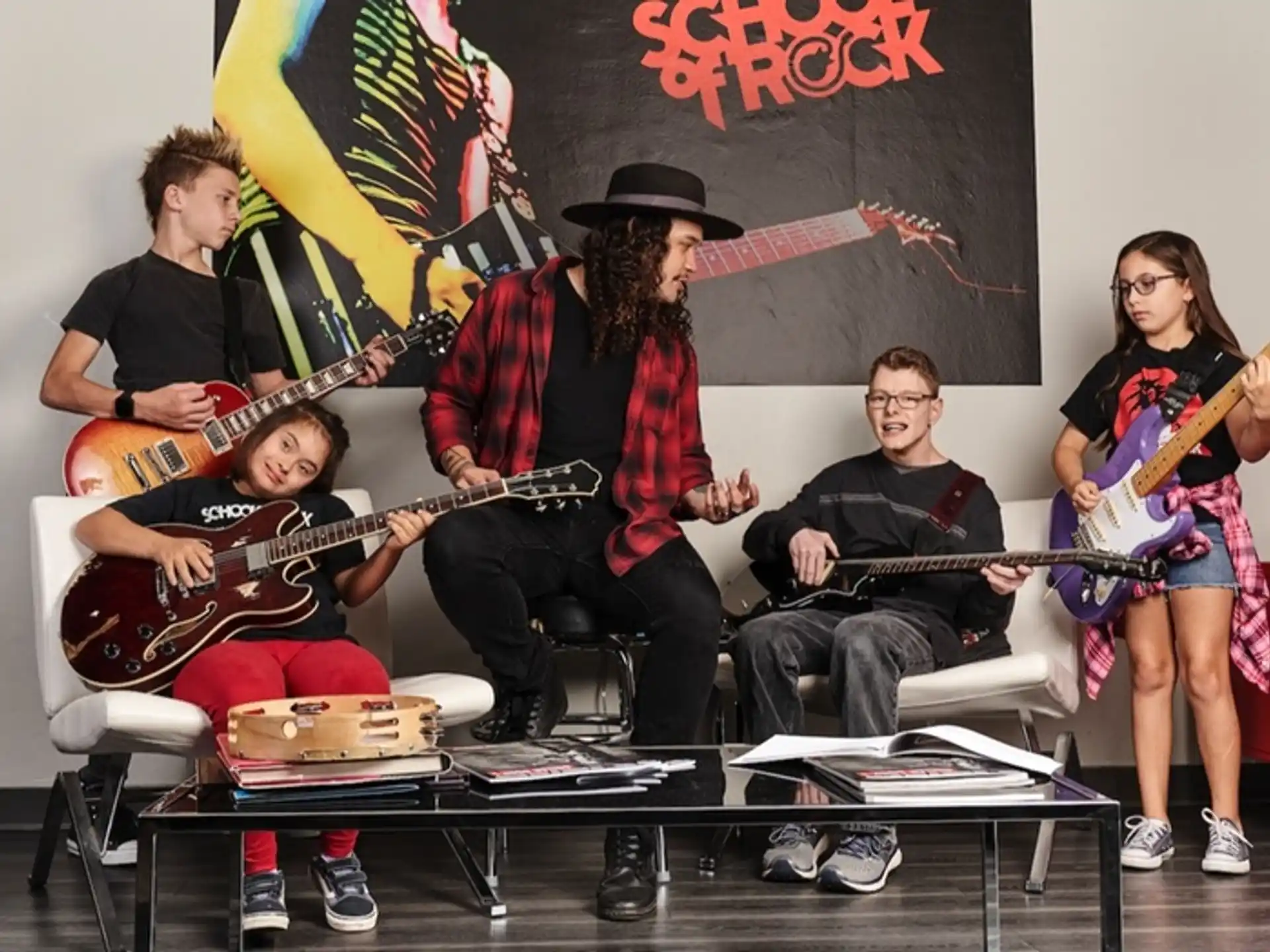 a group of people playing instruments