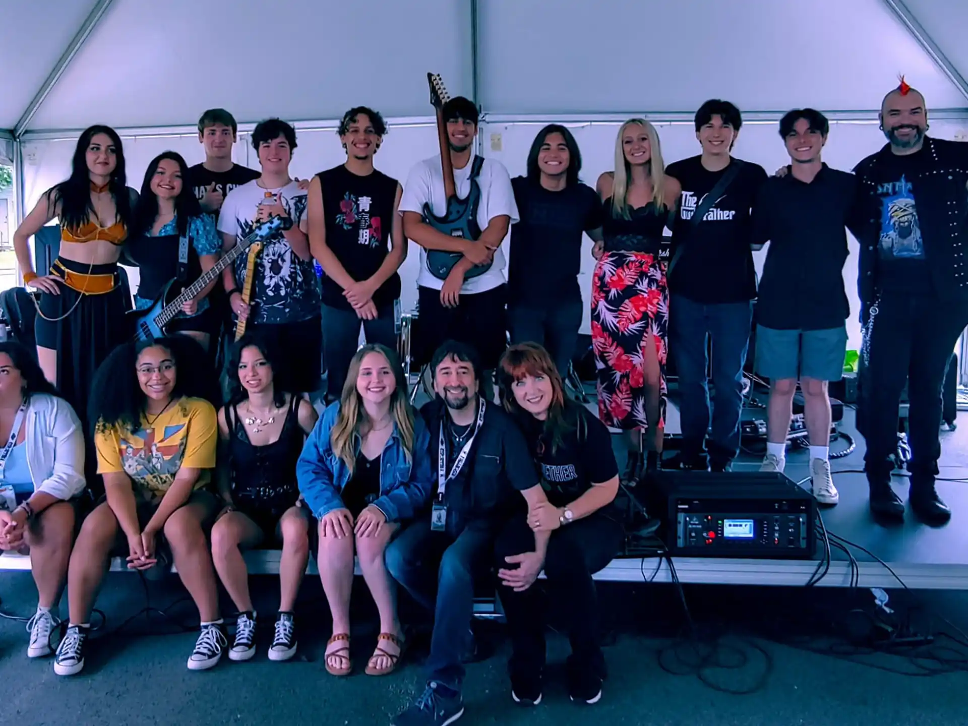 a group of people posing for a photo
