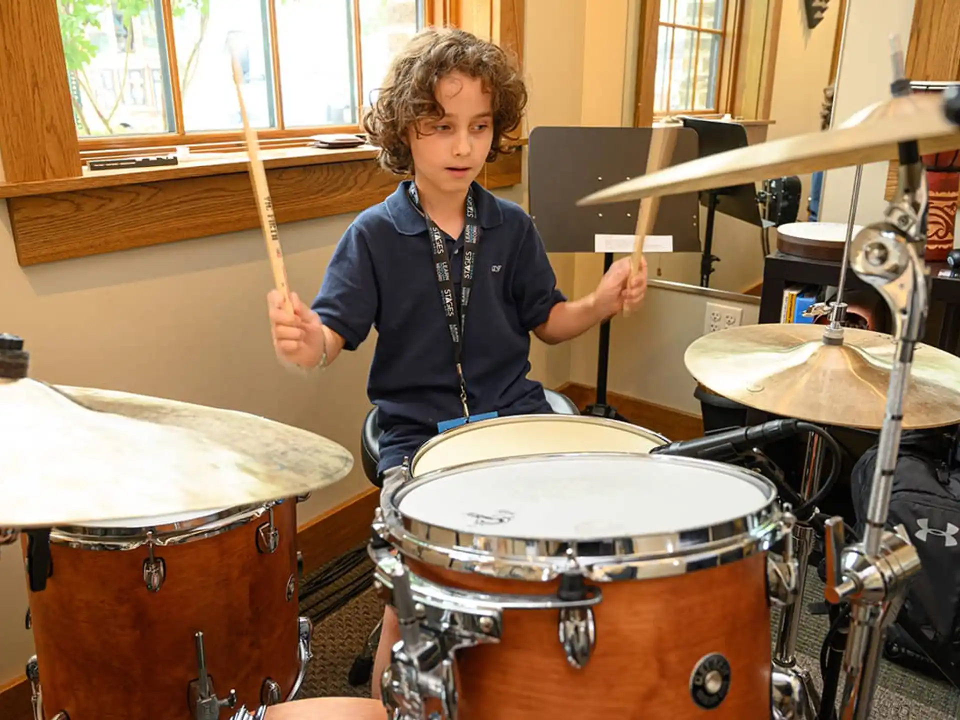 a person playing drums