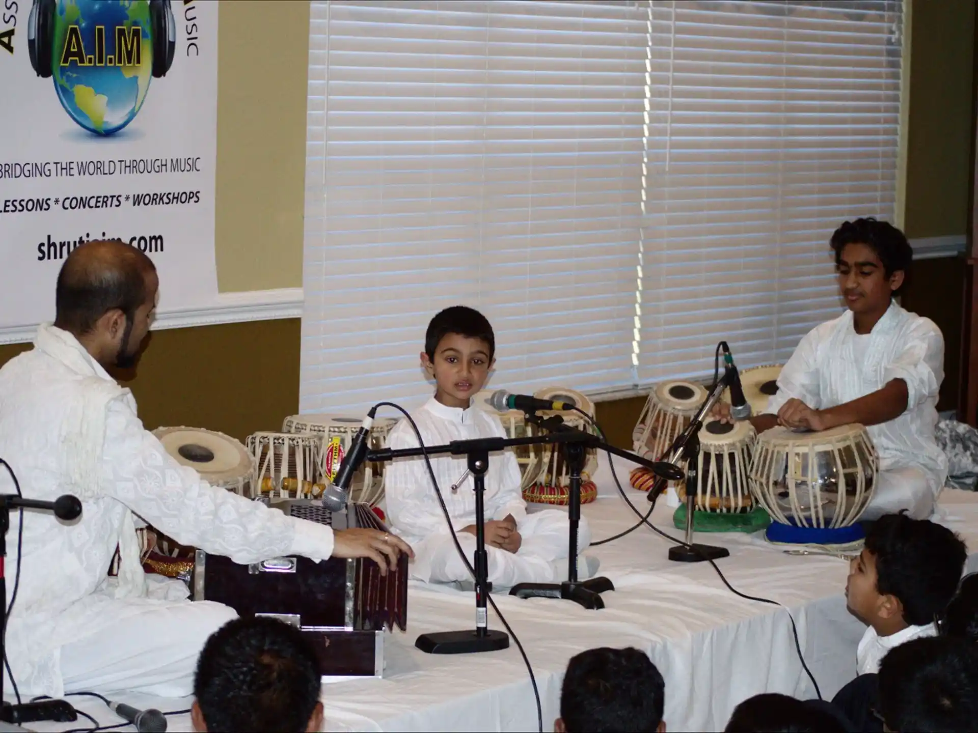 a group of people playing instruments