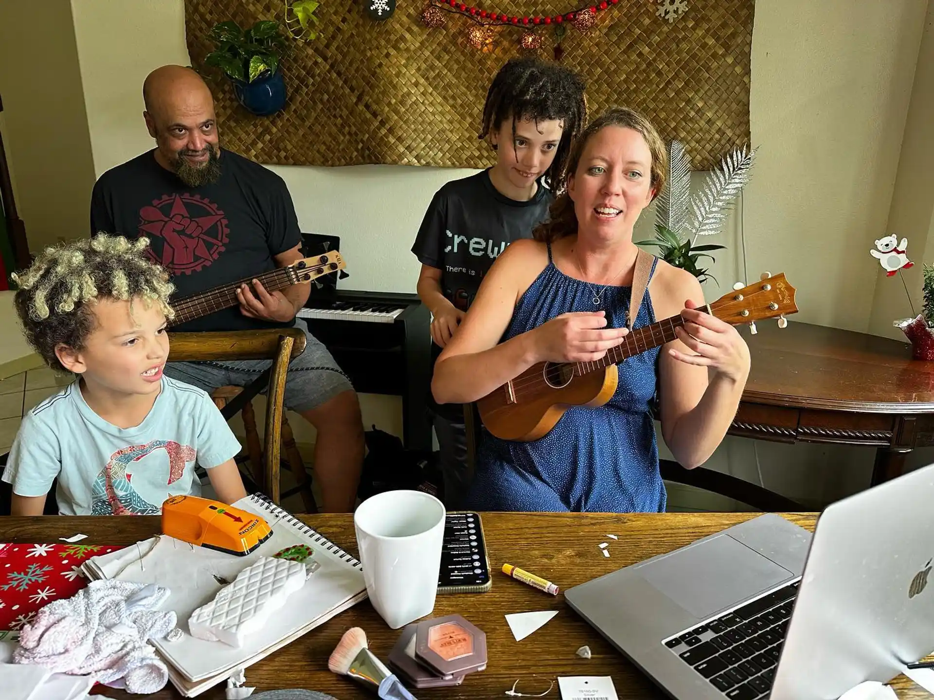 a group of people playing instruments