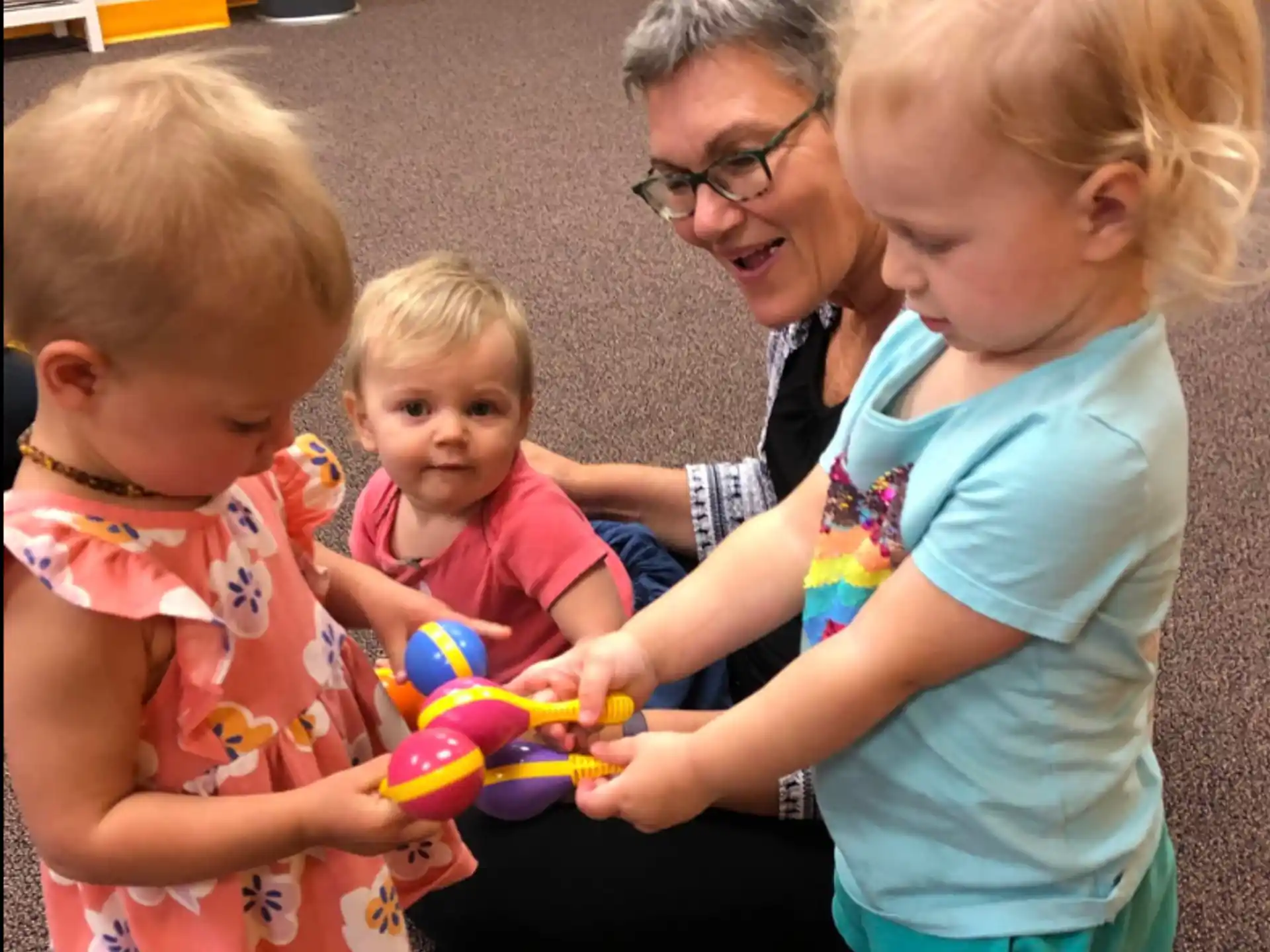 a person and two children