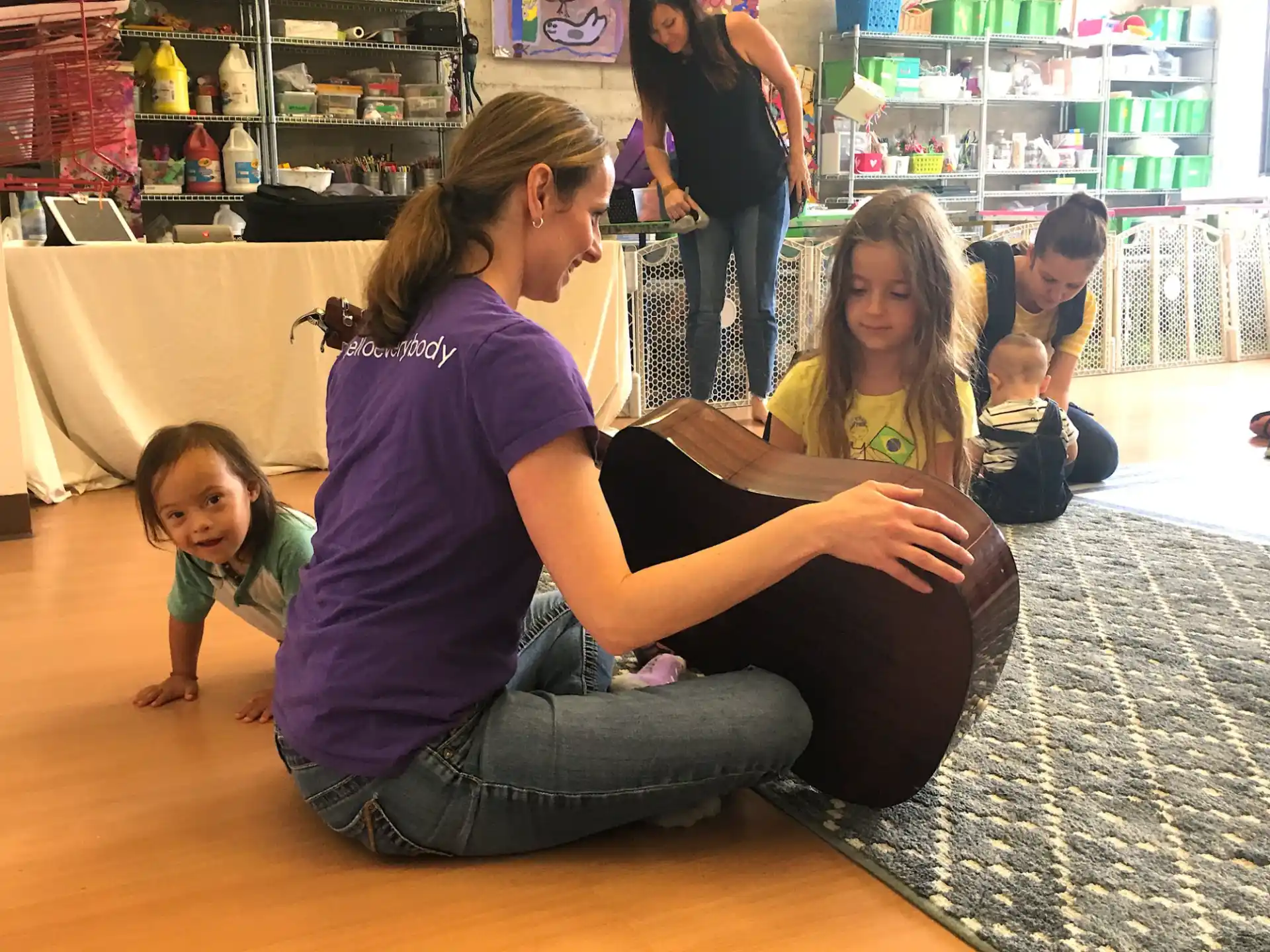 a person and a couple of children