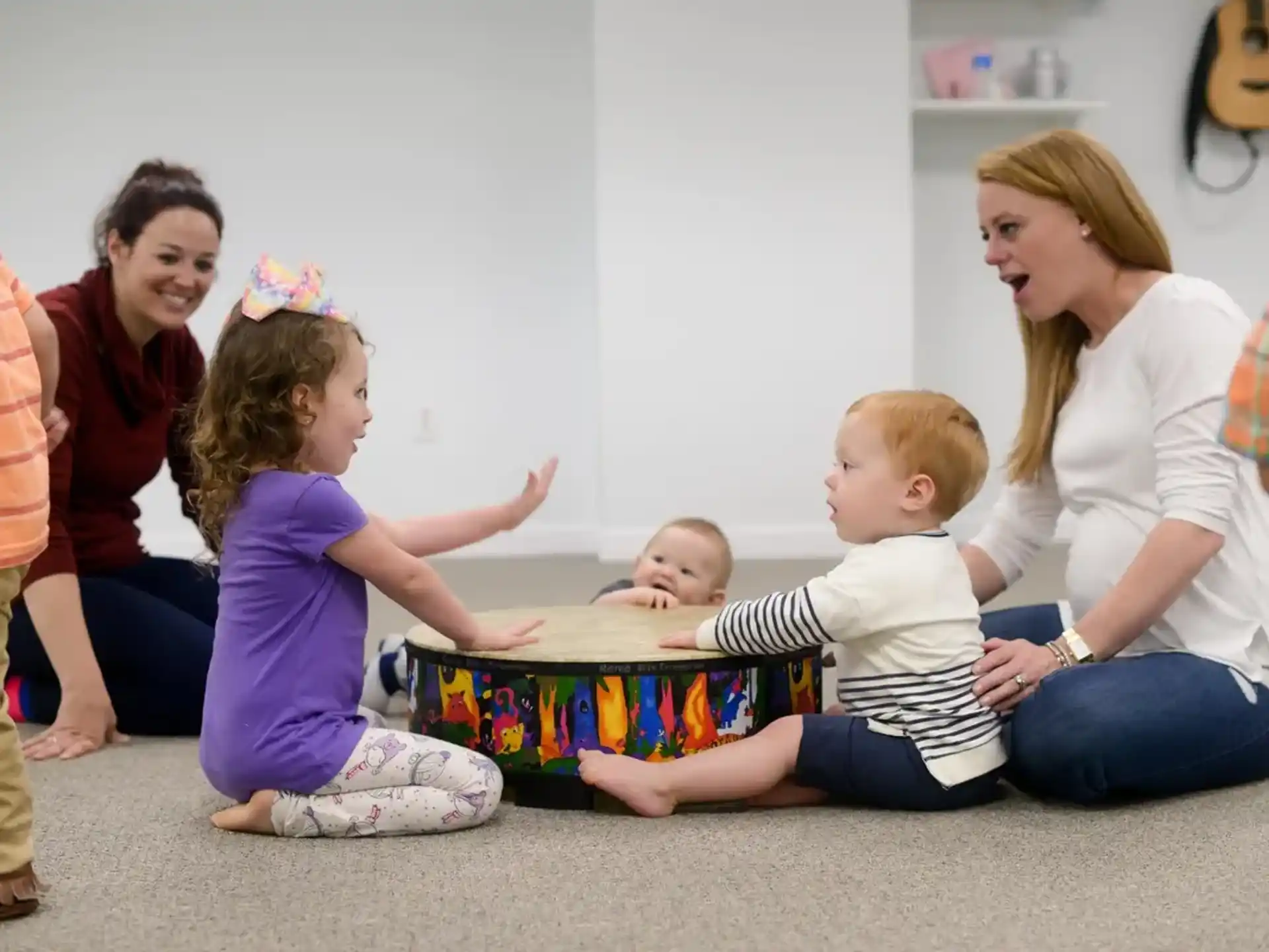 a woman and a group of children