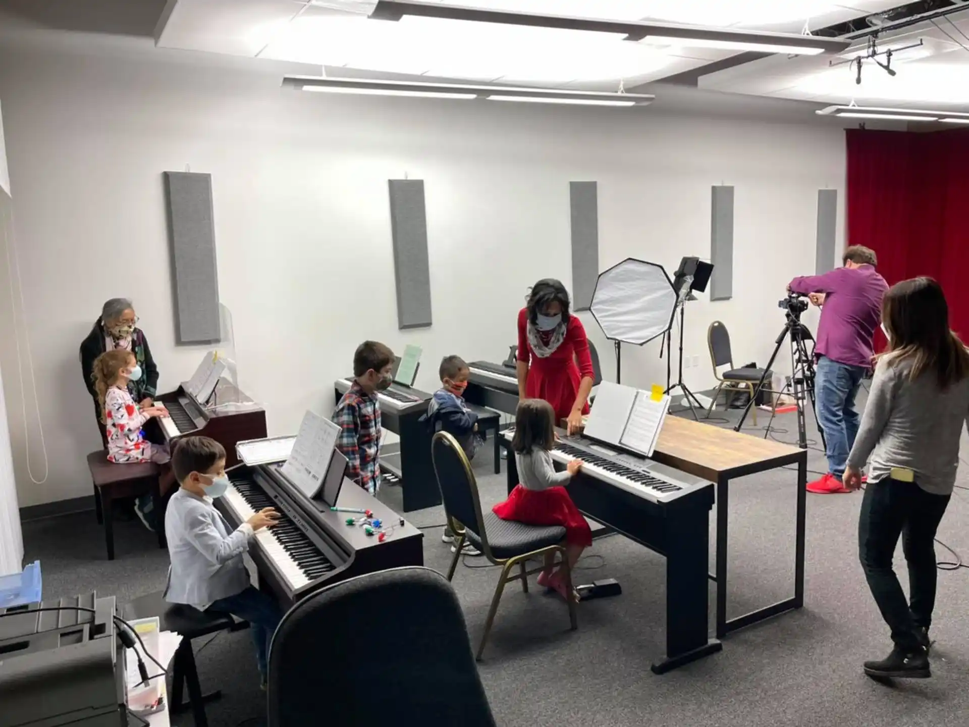 a group of people playing instruments