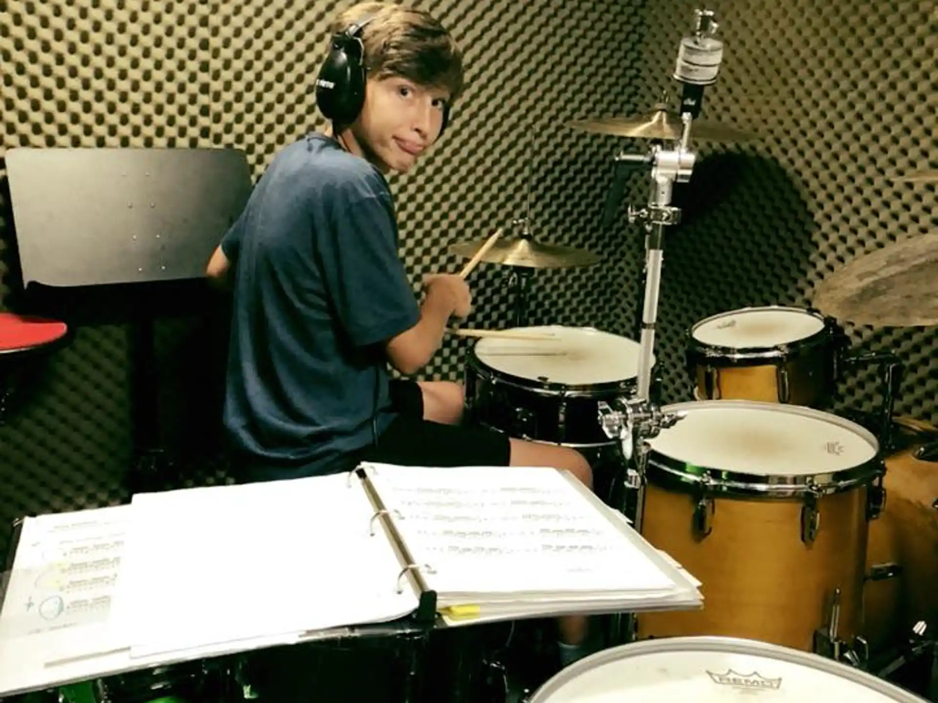 a man playing drums