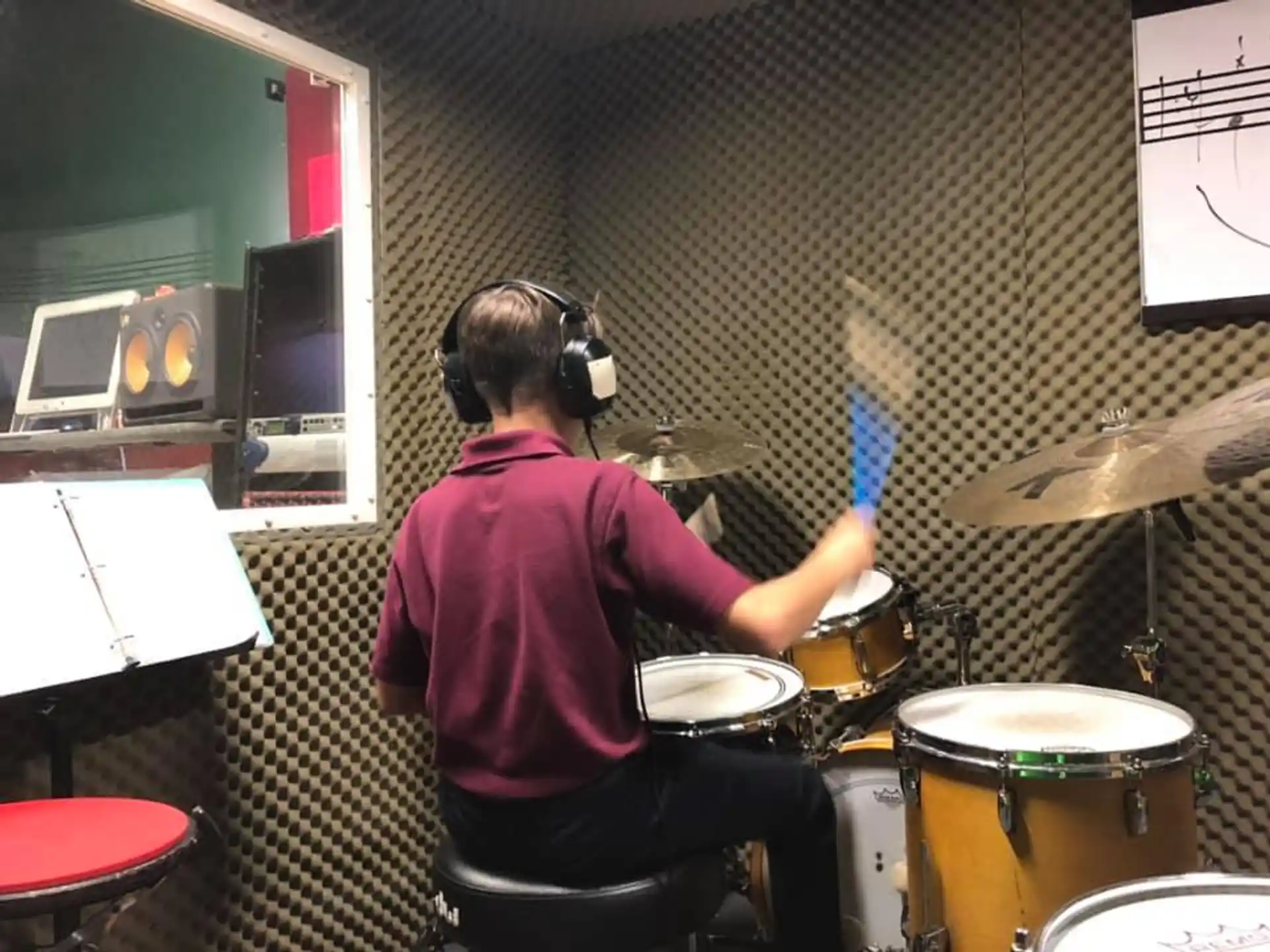 a person playing drums