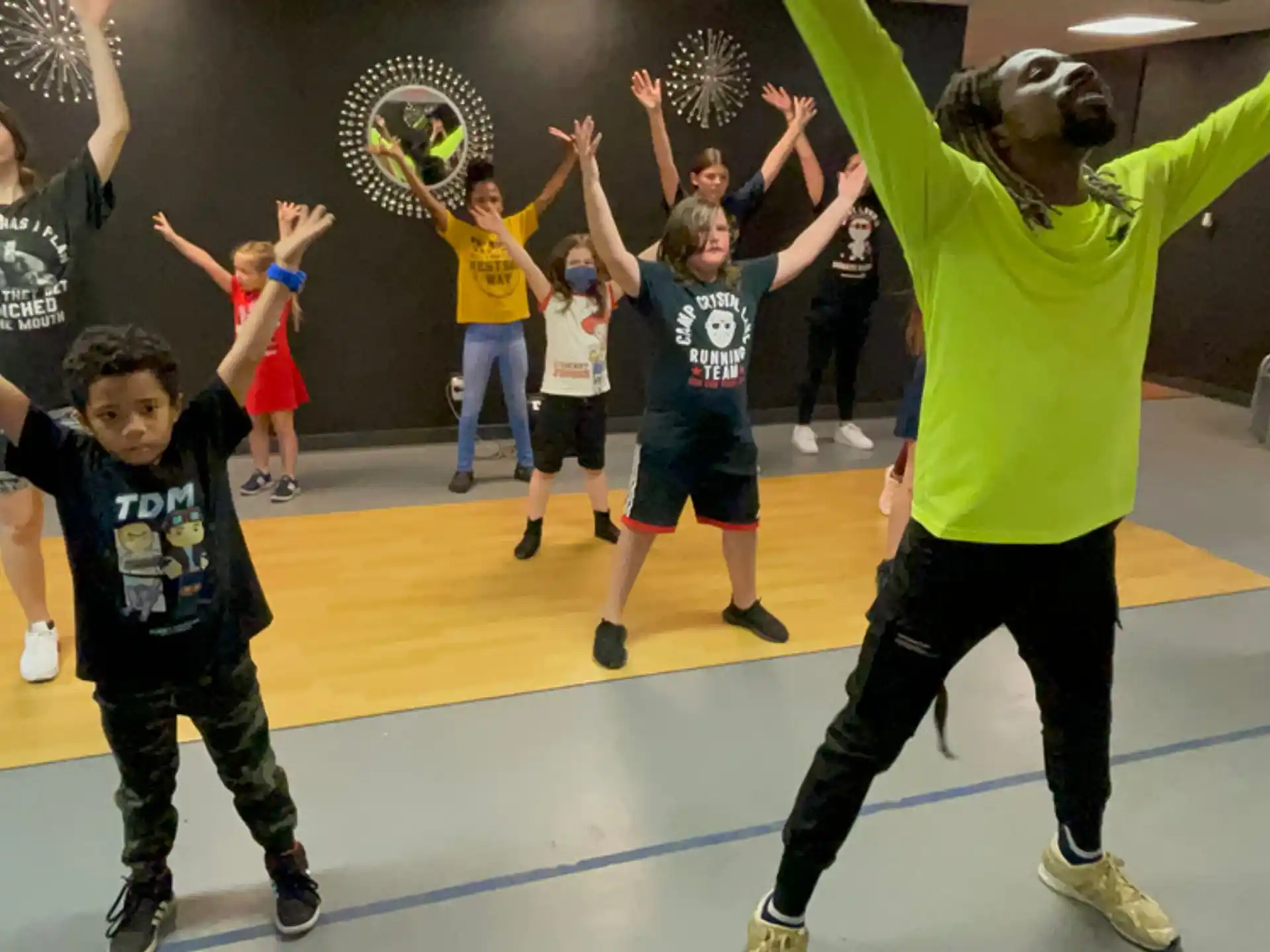 a group of people dancing