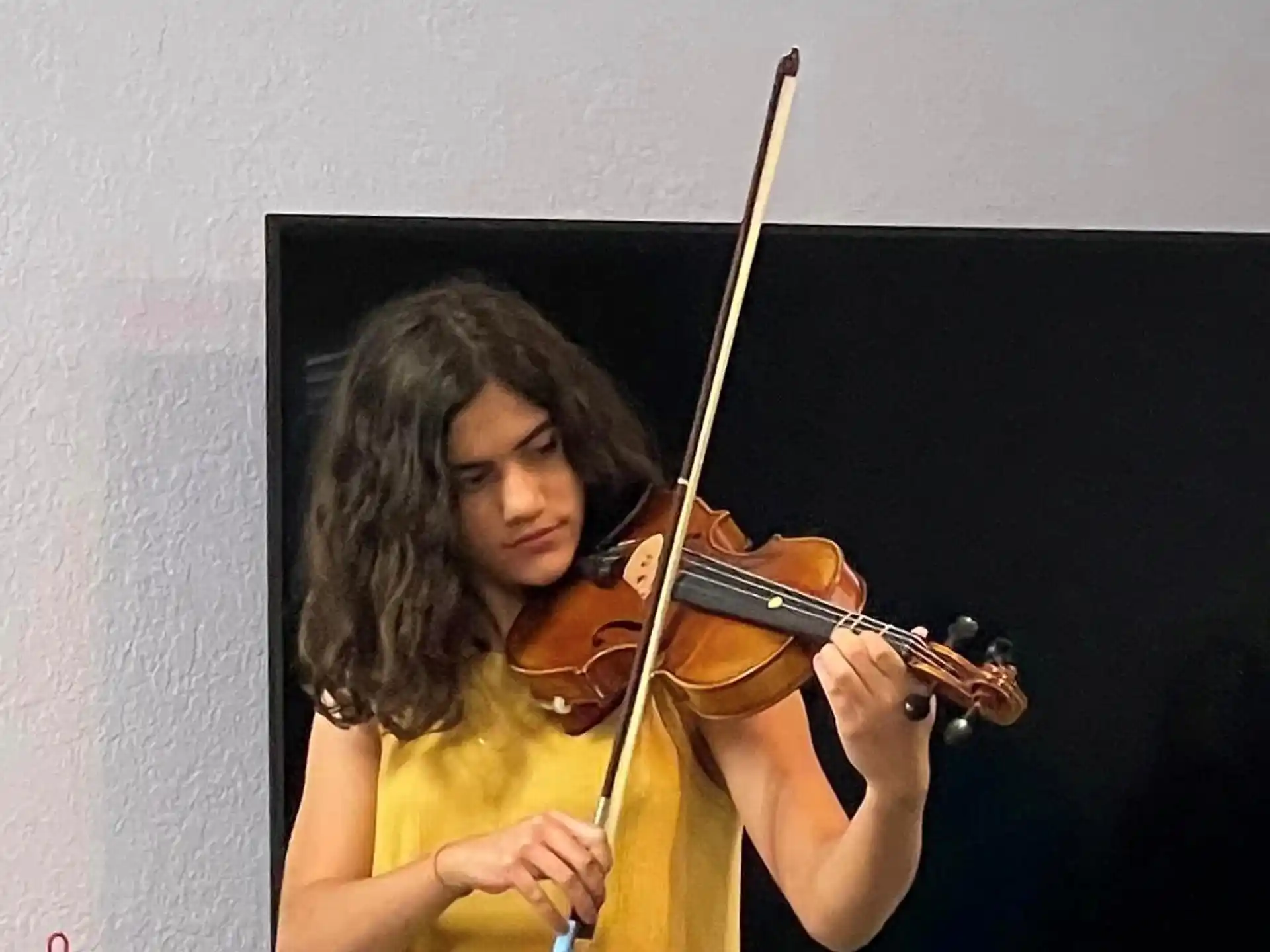 a person playing a violin