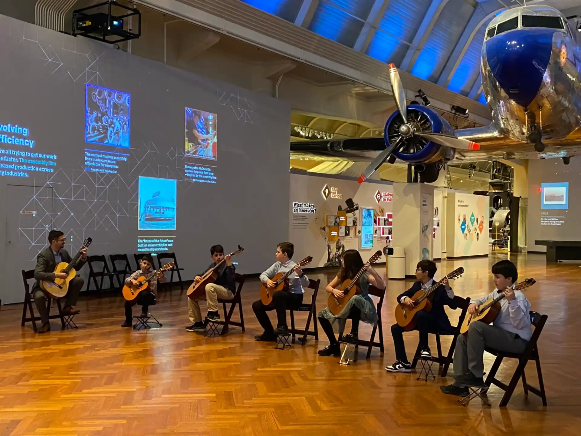 a group of people playing instruments