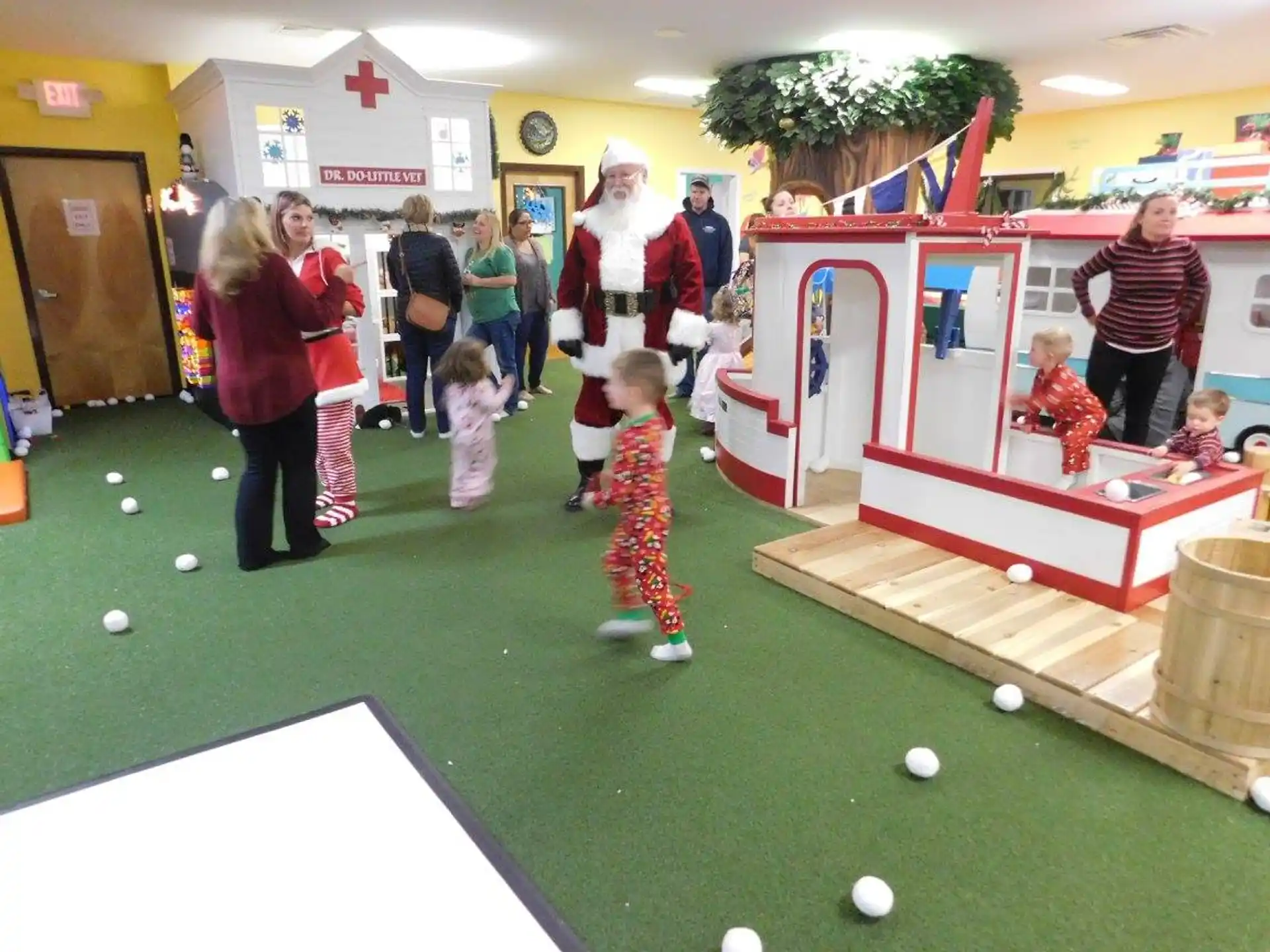 a group of people playing a game