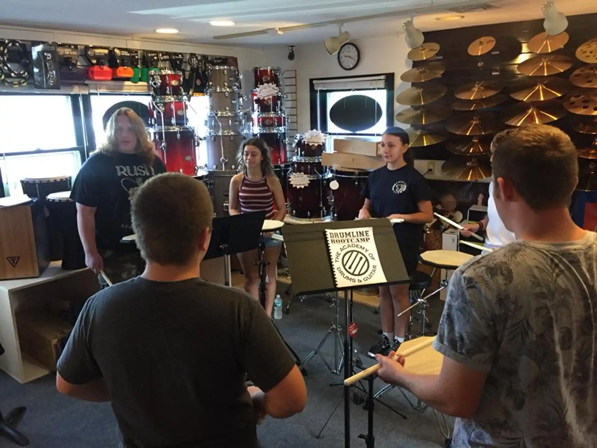 a group of people playing instruments