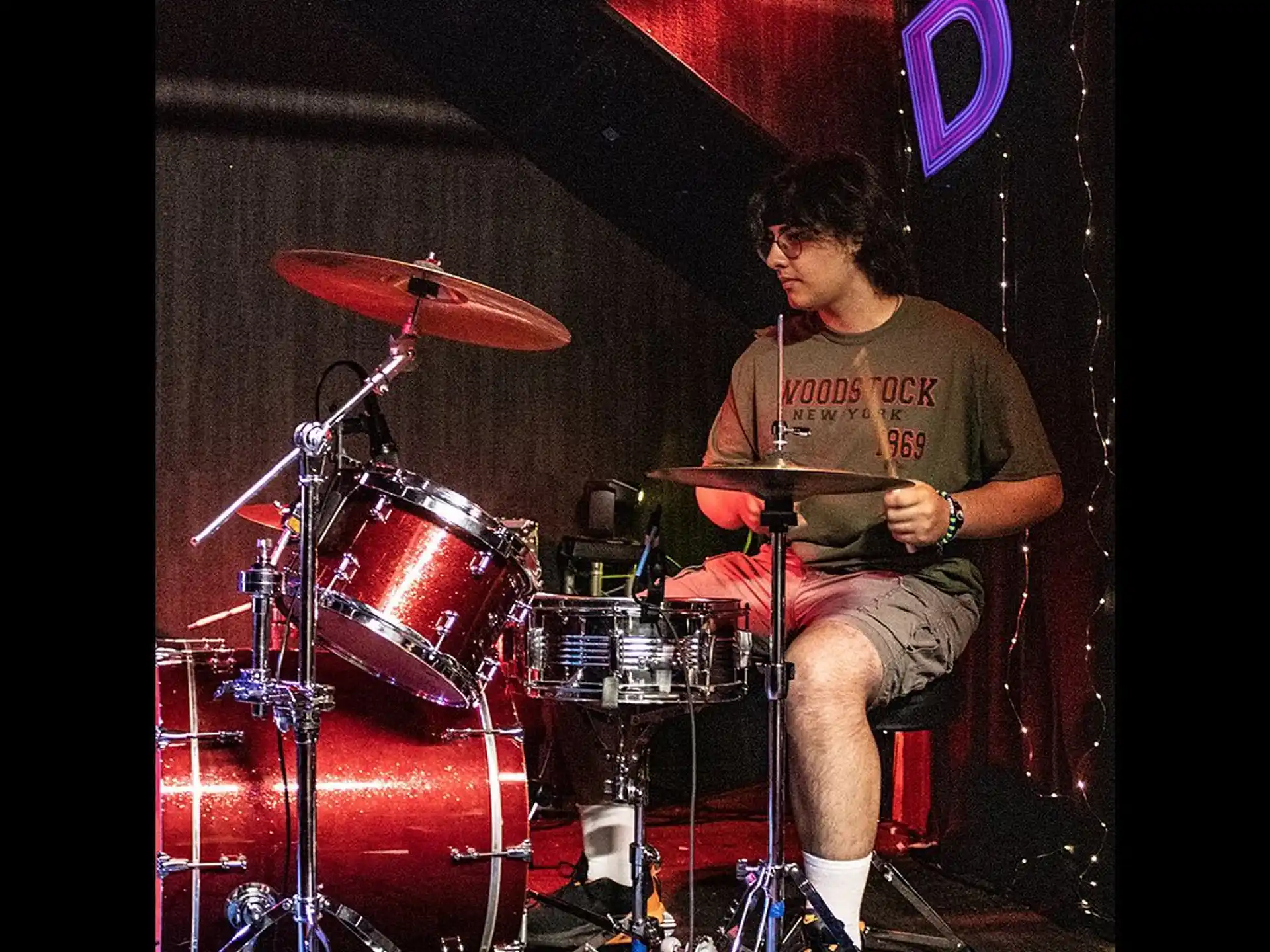 a man playing drums