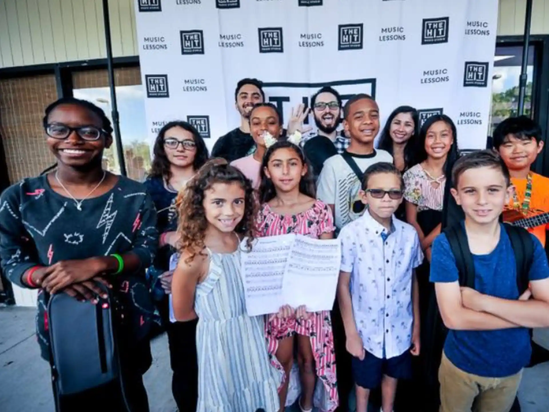 a group of people posing for a photo