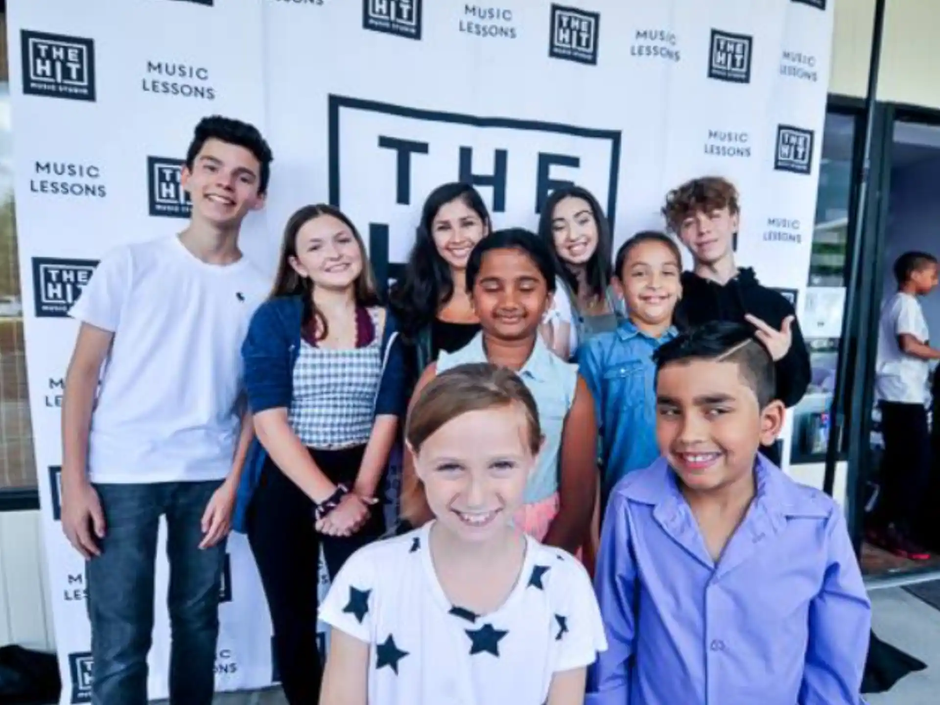 a group of people posing for a photo