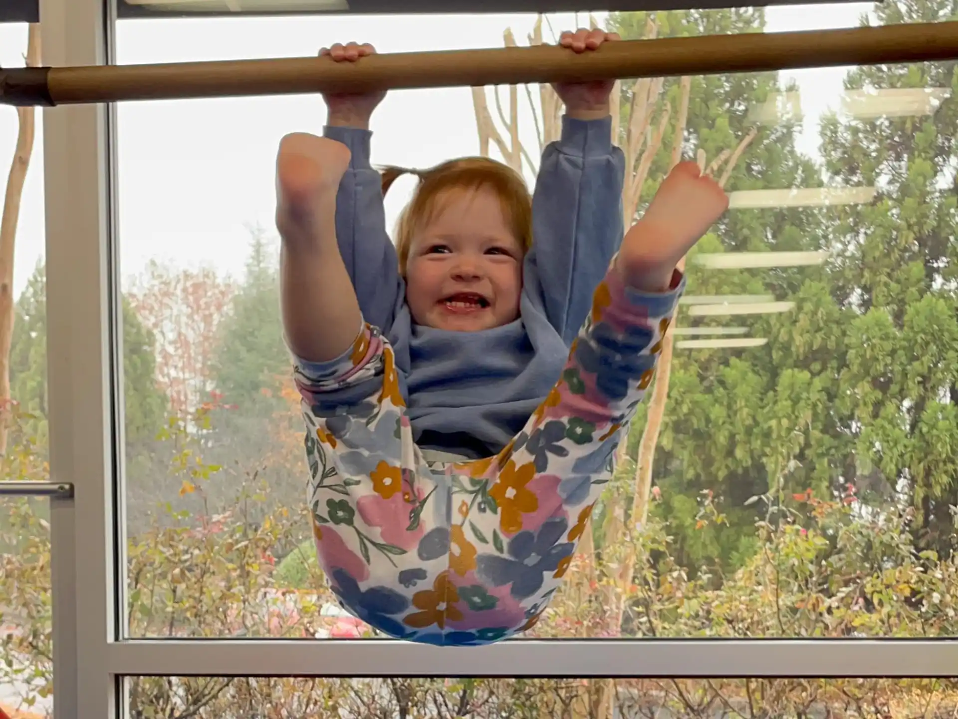 a child on a swing