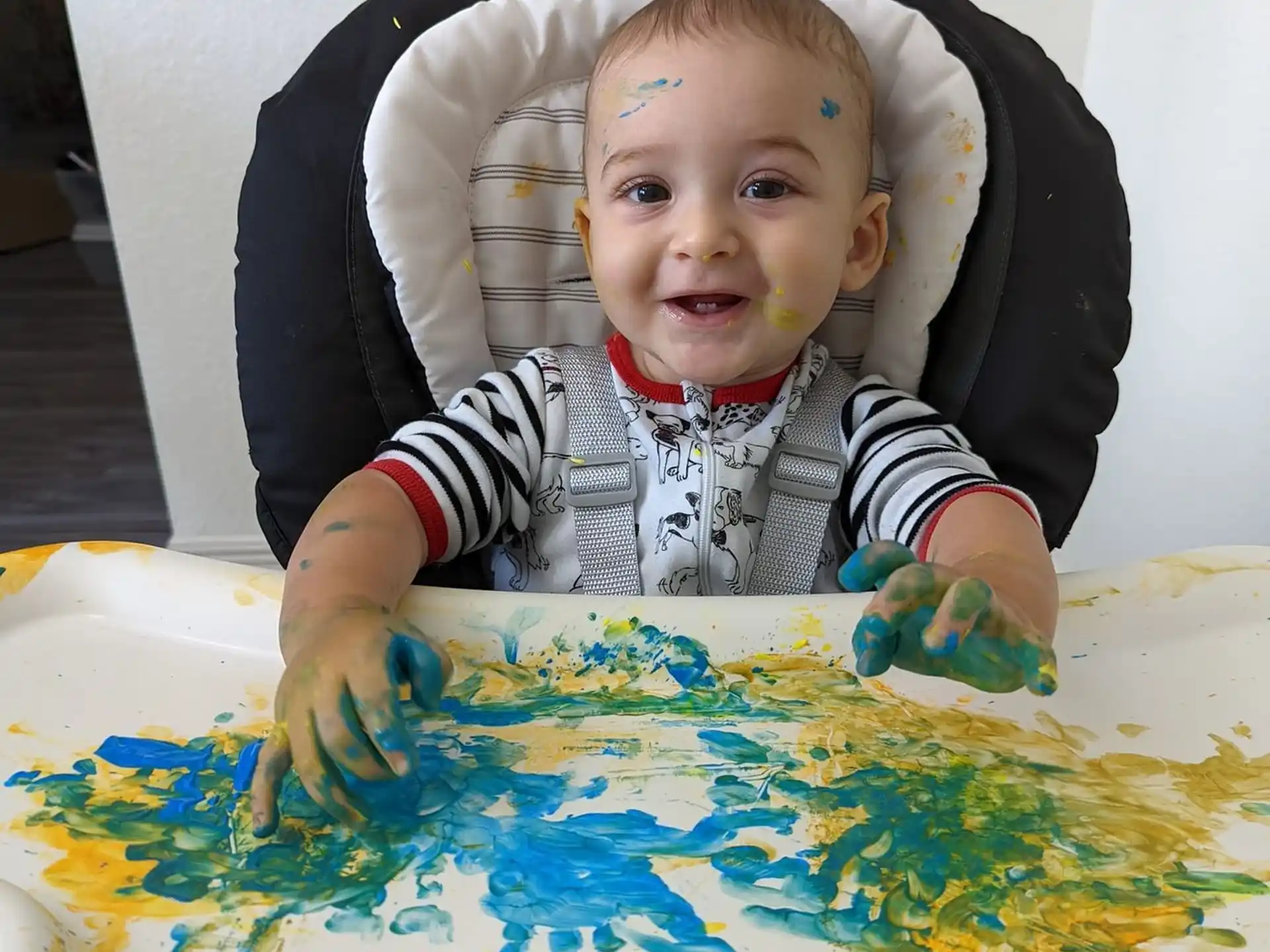 a child sitting at a table