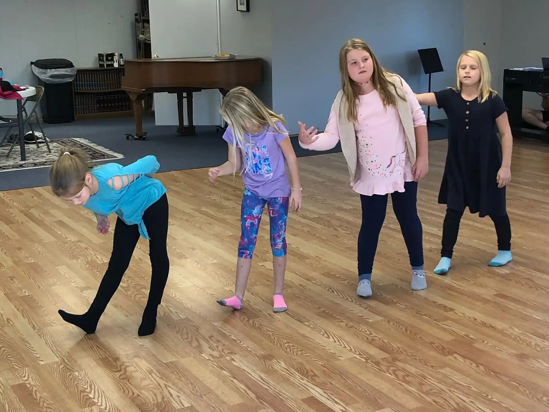 a group of children dancing