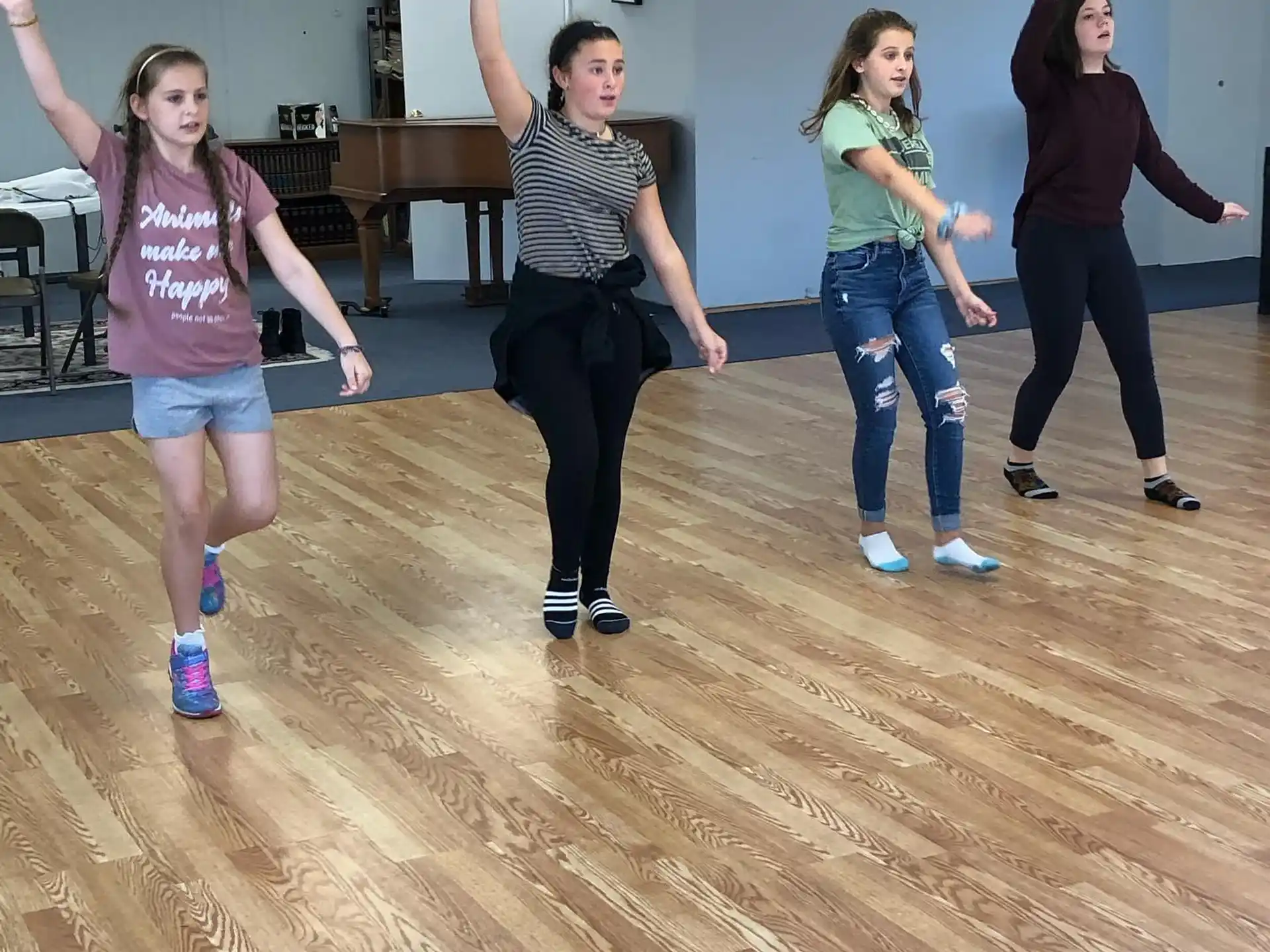 a group of women dancing