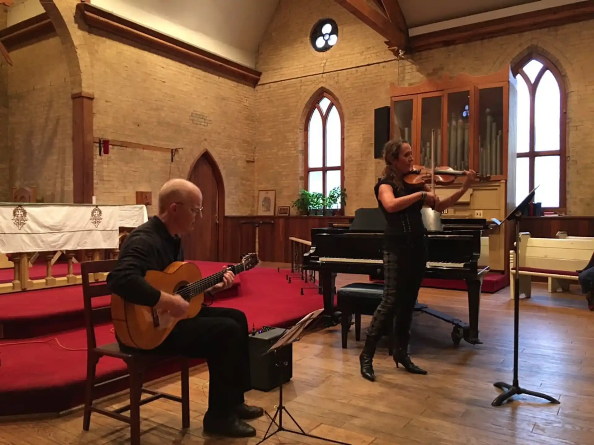 a group of people playing instruments