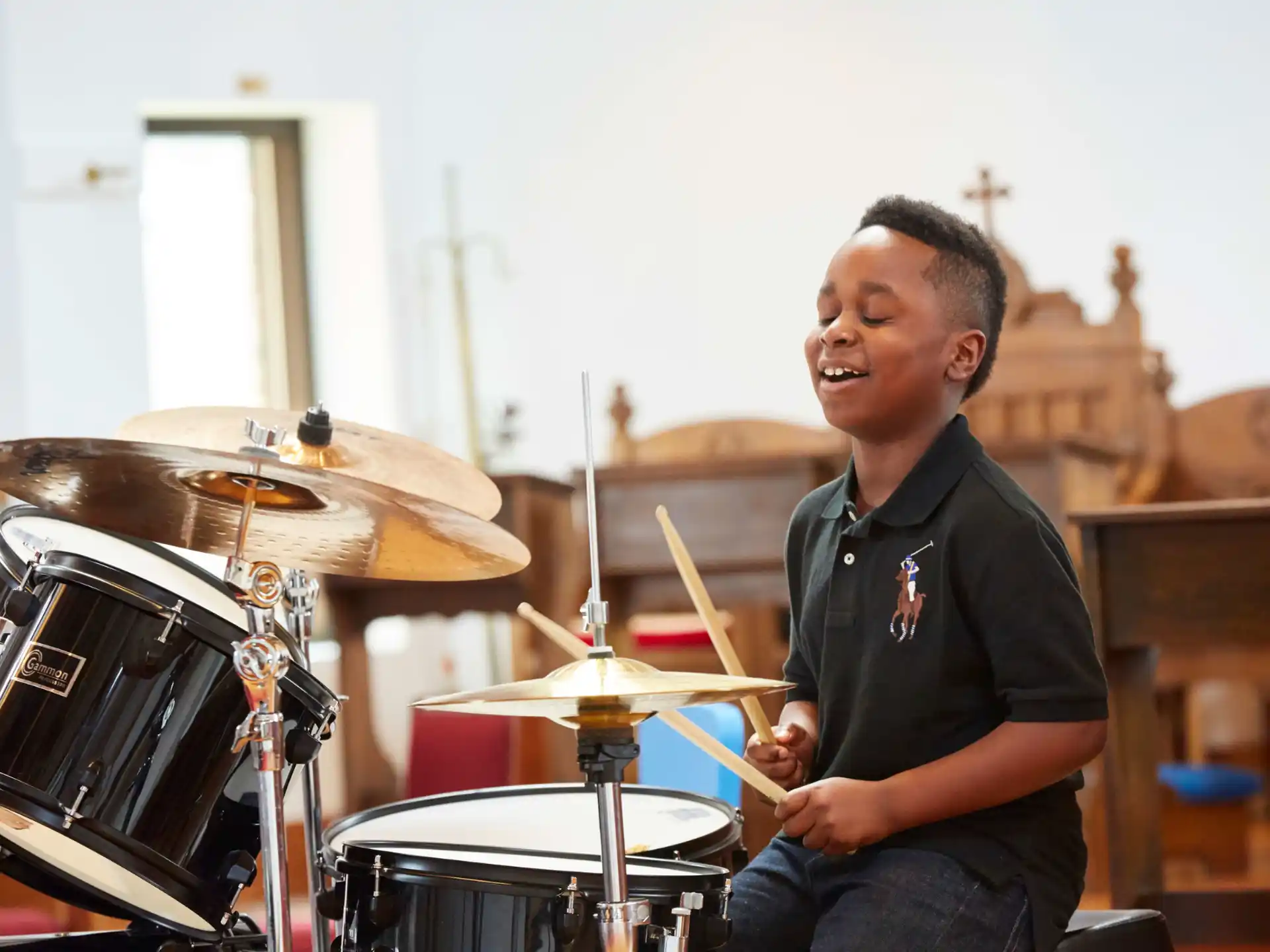 a man playing drums