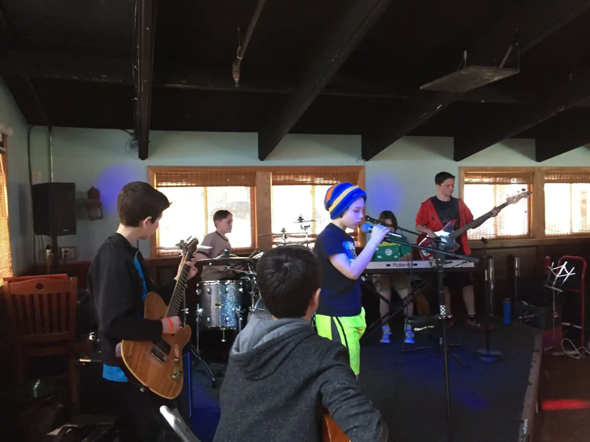 a group of people playing instruments