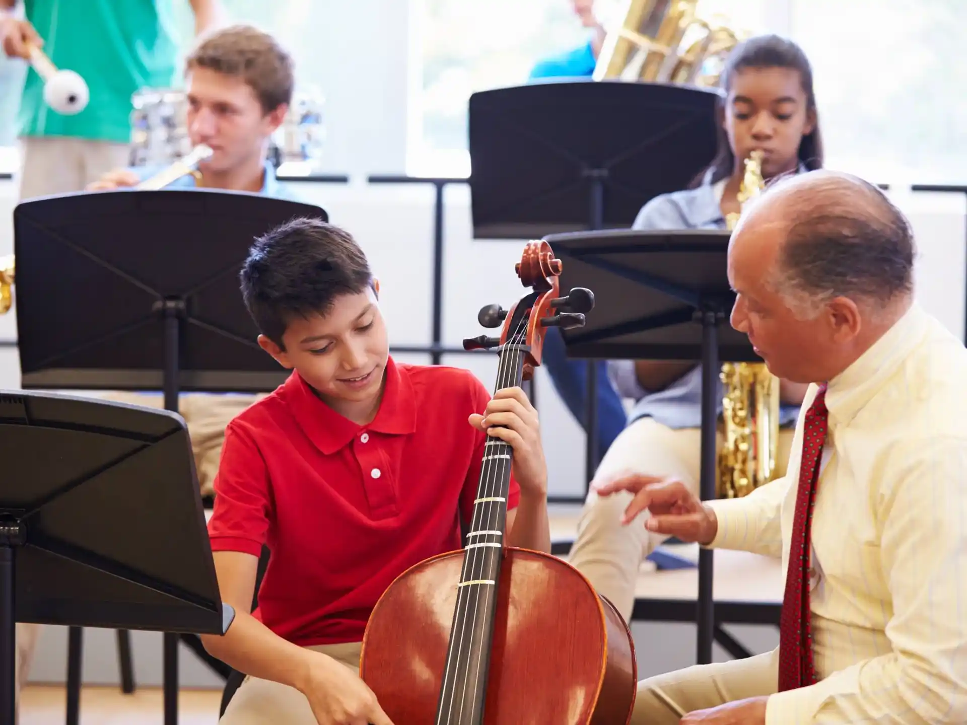 a group of people playing instruments