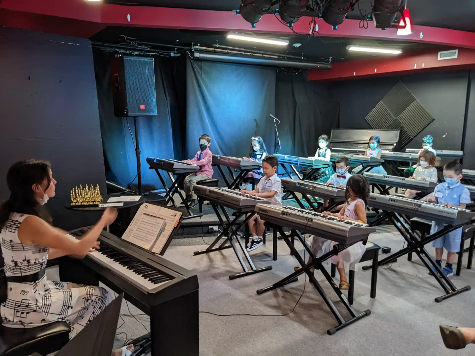 a group of people playing instruments