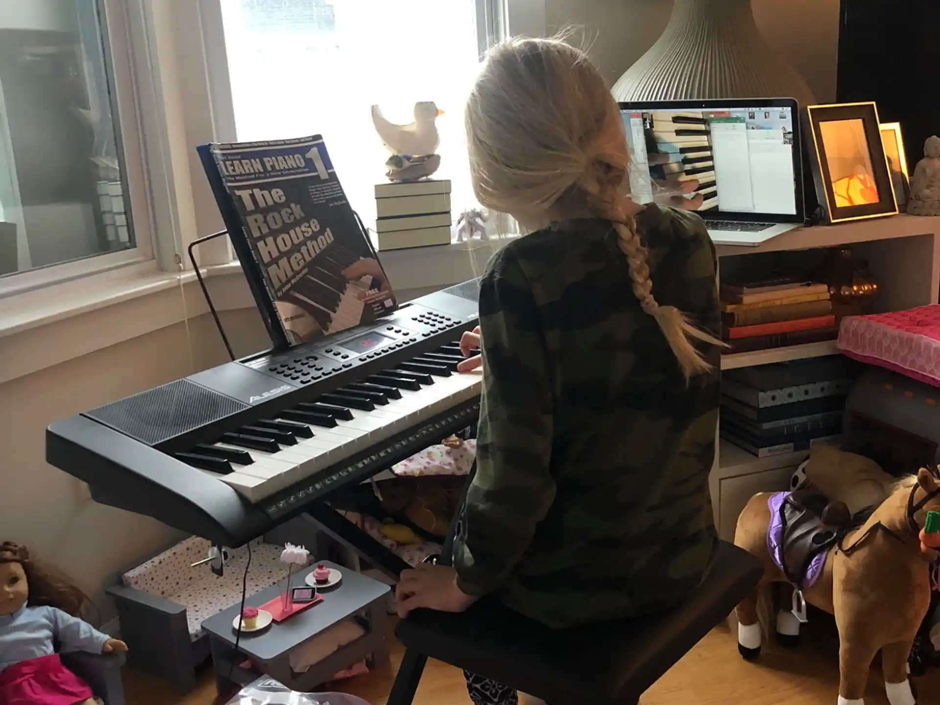 a person playing a piano