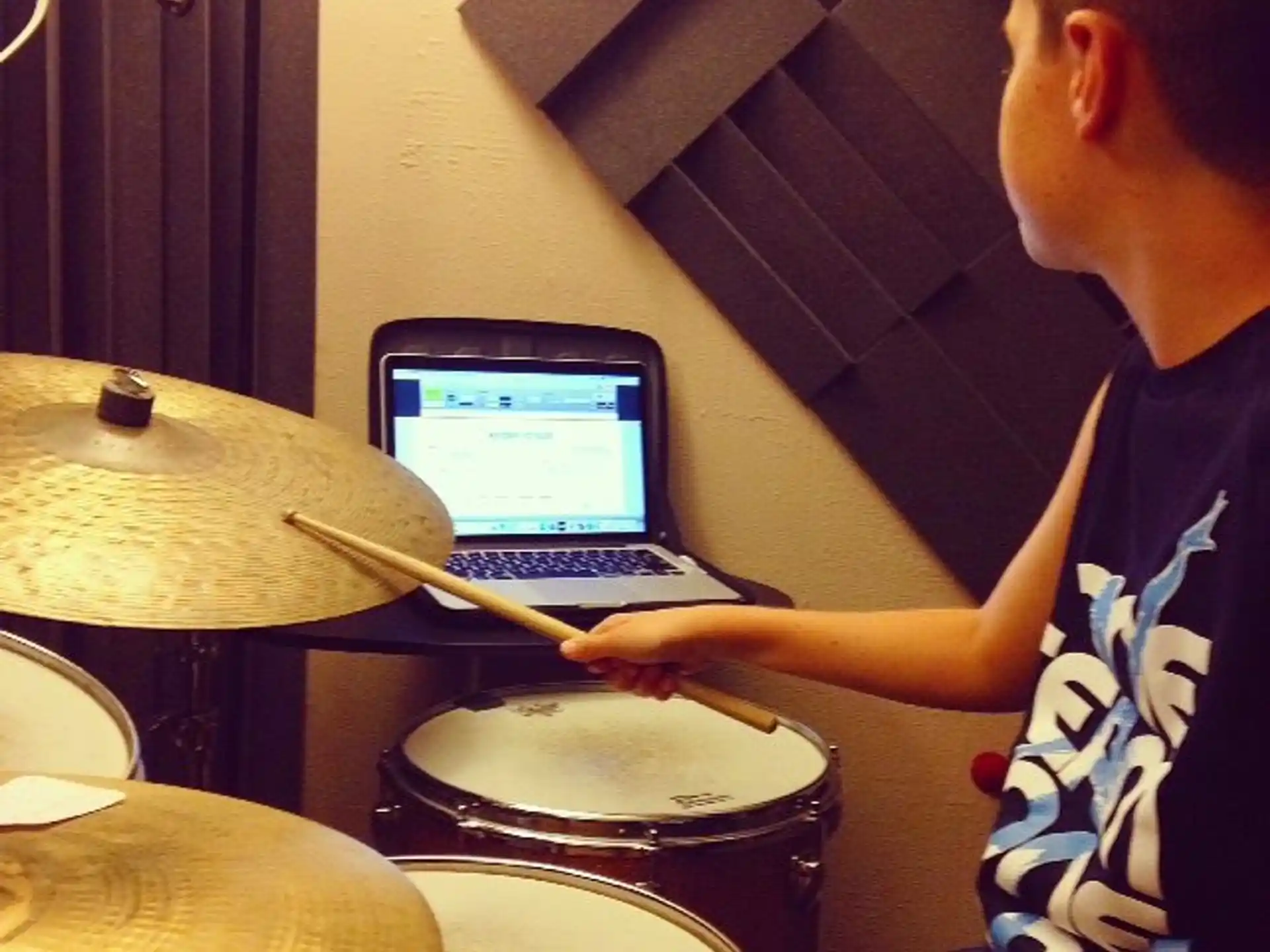 a person playing drums