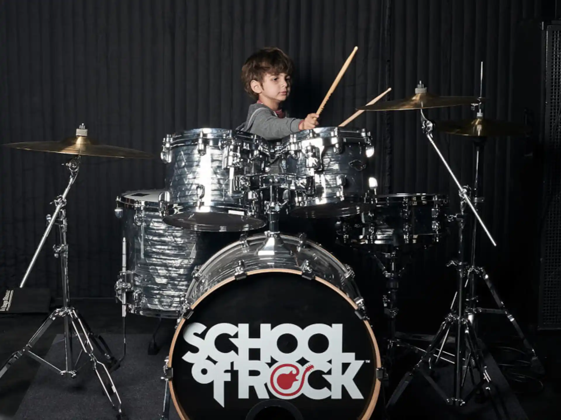 a man playing drums