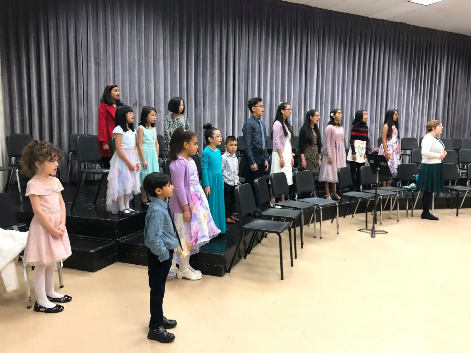 a group of children in a room