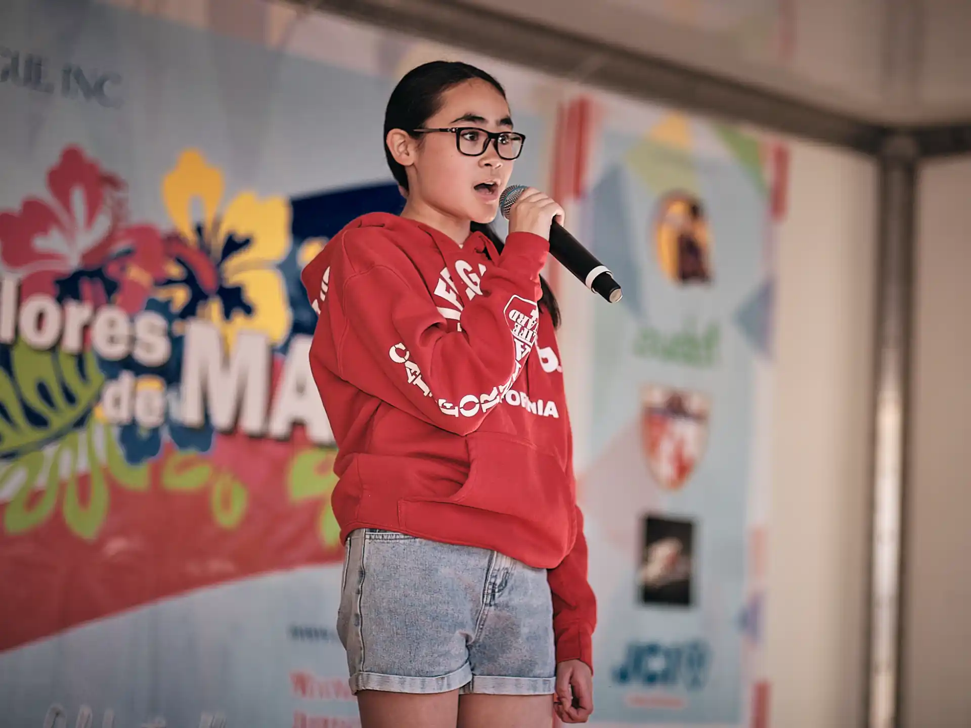 a person holding a microphone