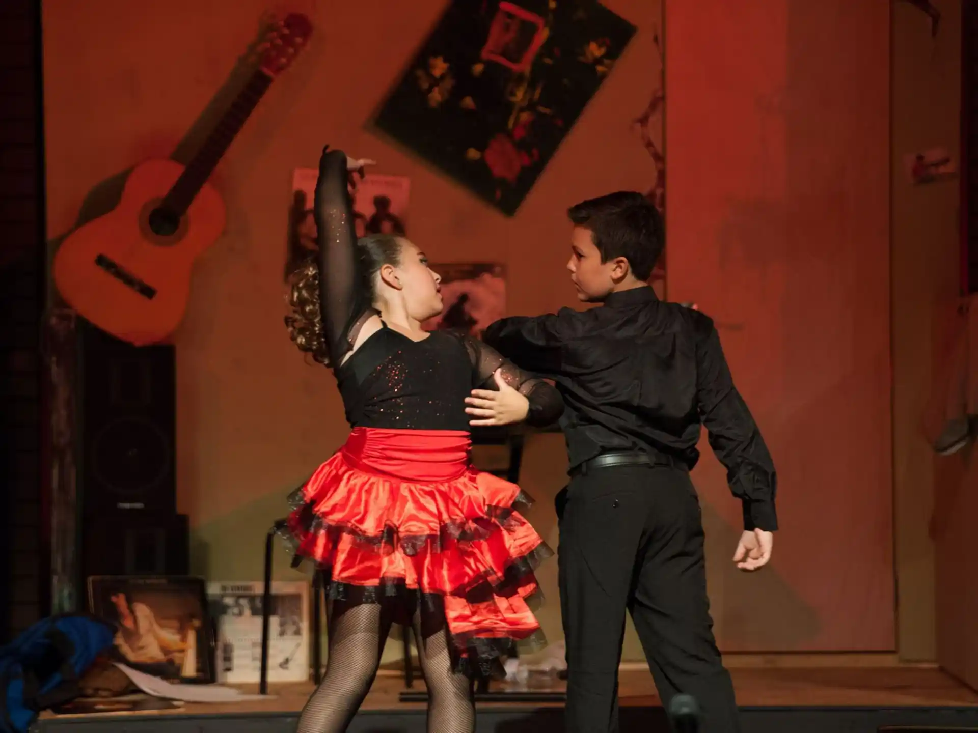 a man and woman dancing