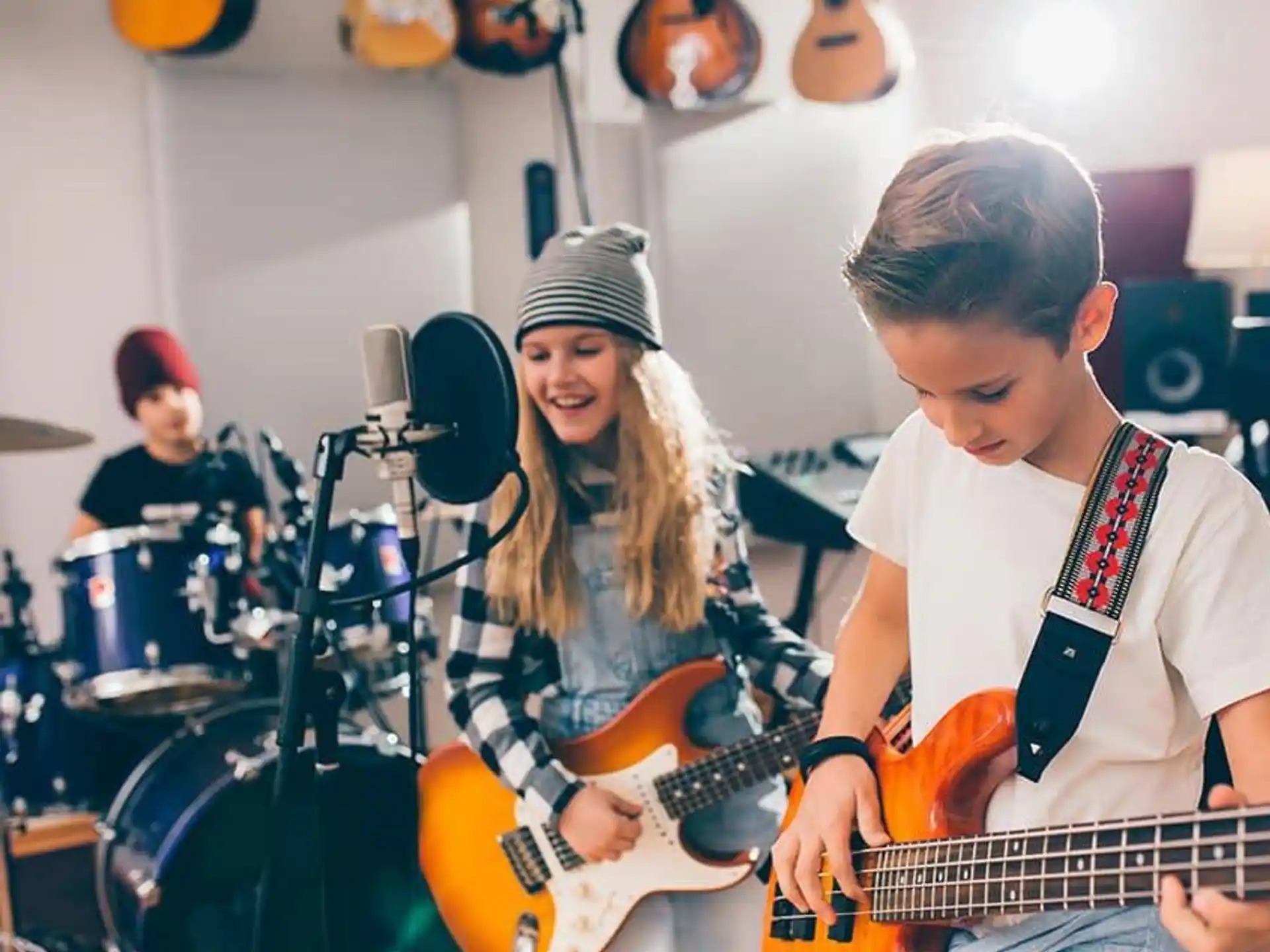 a couple of people playing instruments
