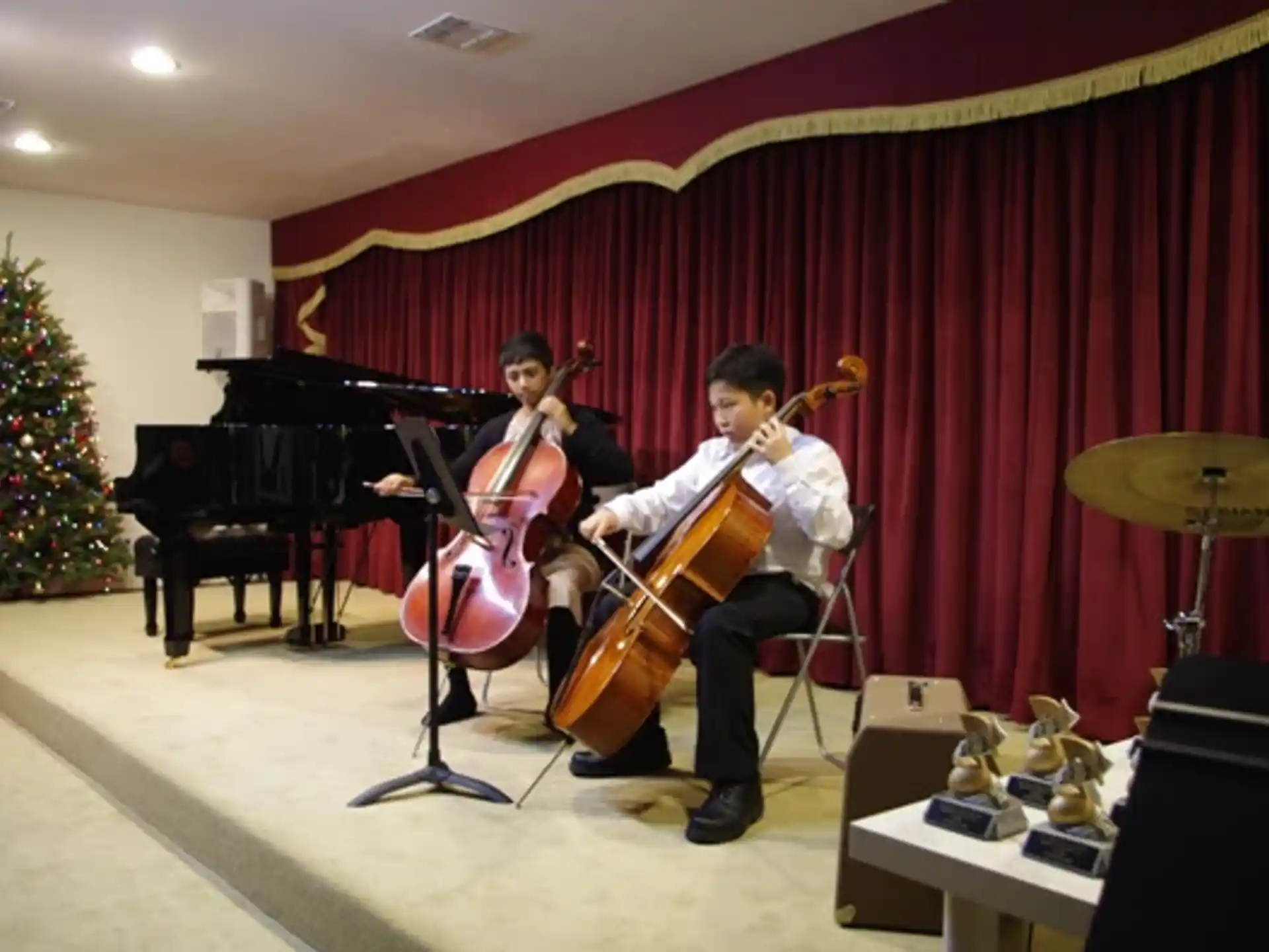 a couple of people playing instruments