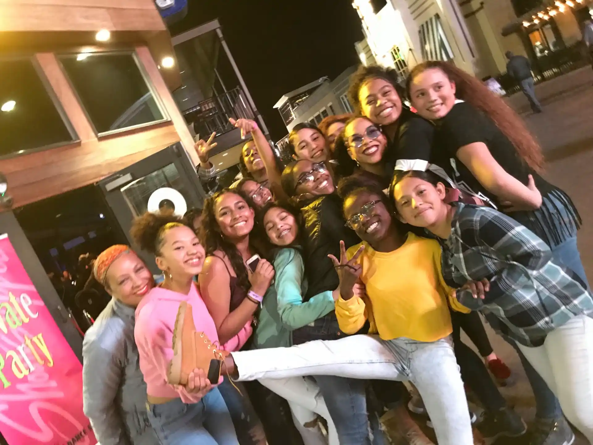 a group of people posing for a photo