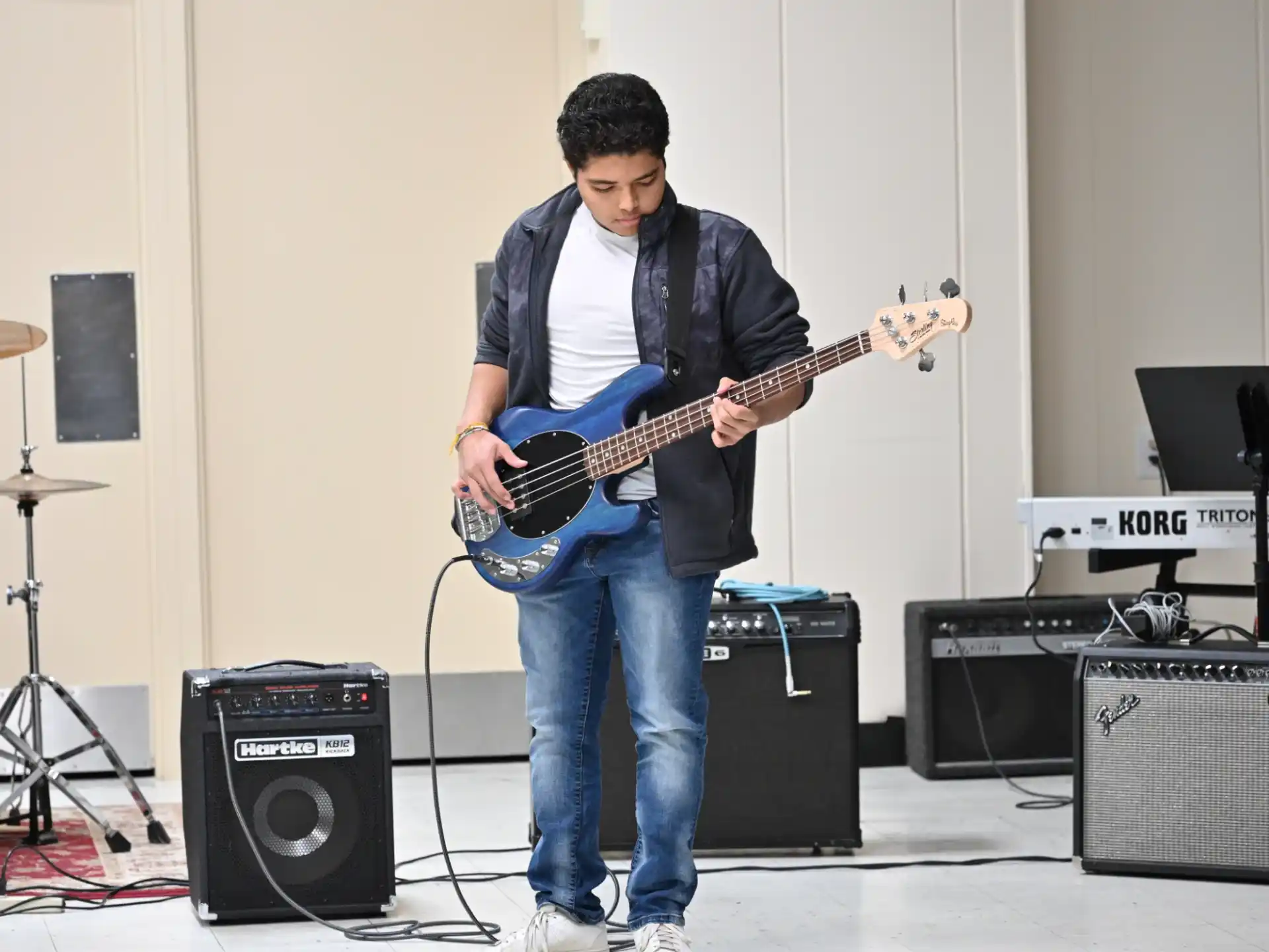 a man playing a guitar