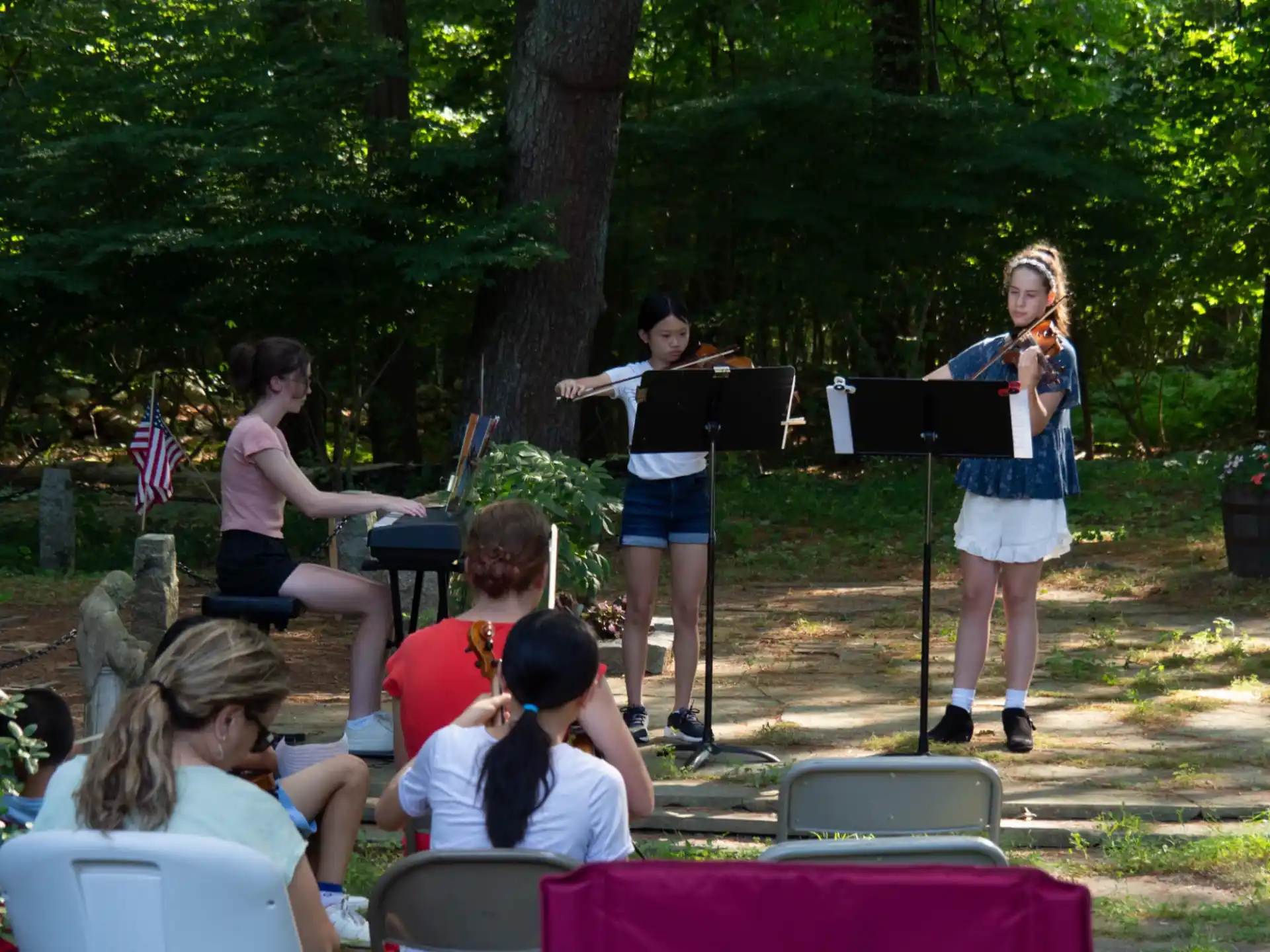 a group of people playing instruments