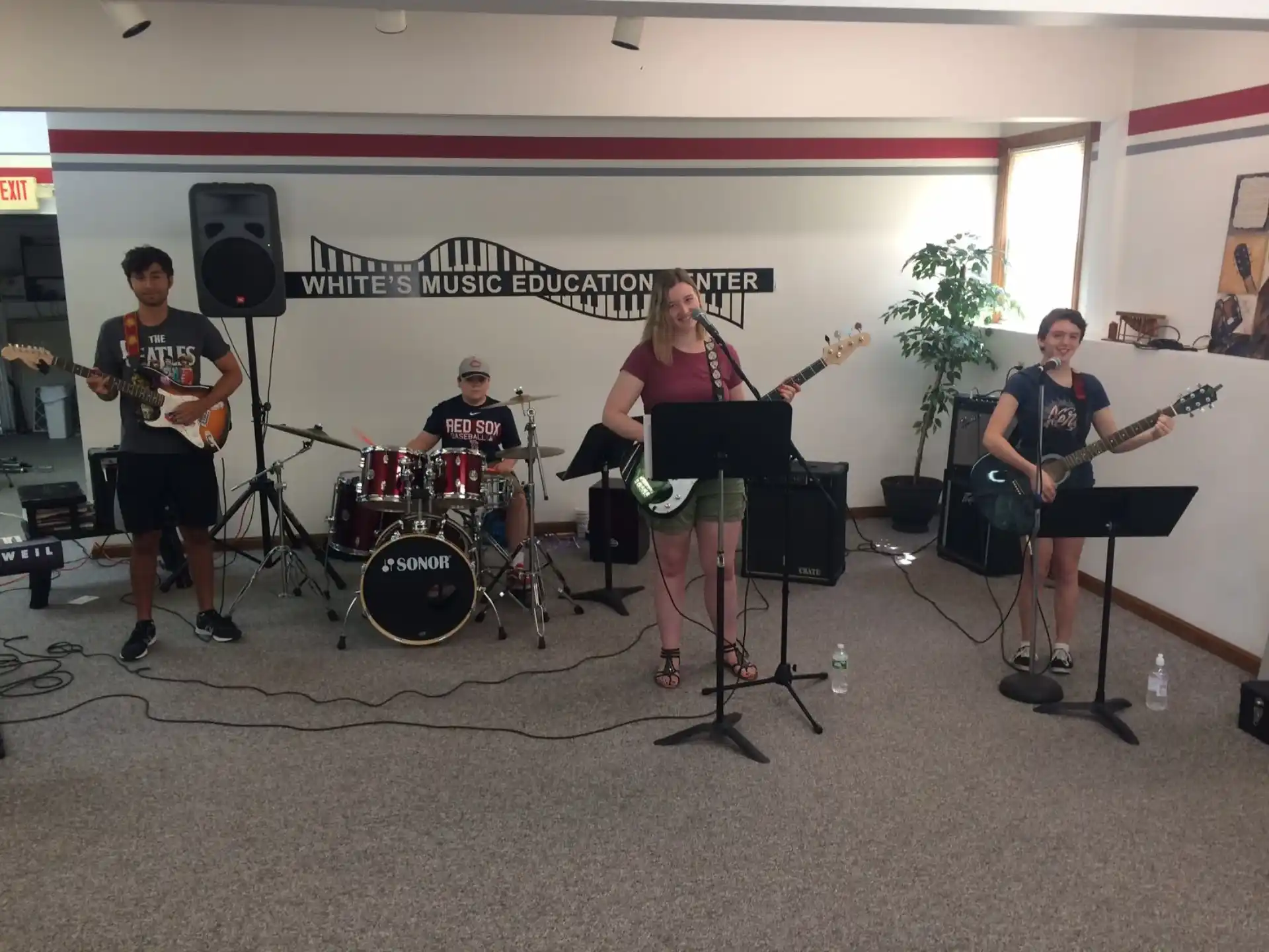 a group of people playing instruments