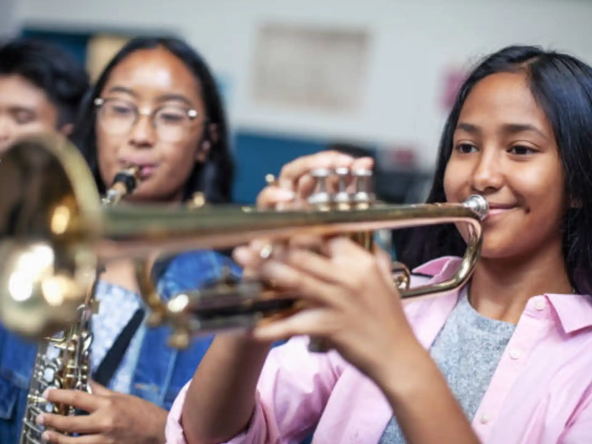 a group of people playing instruments