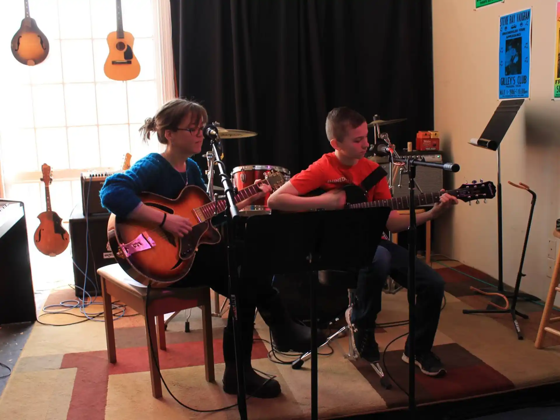 a group of people playing instruments