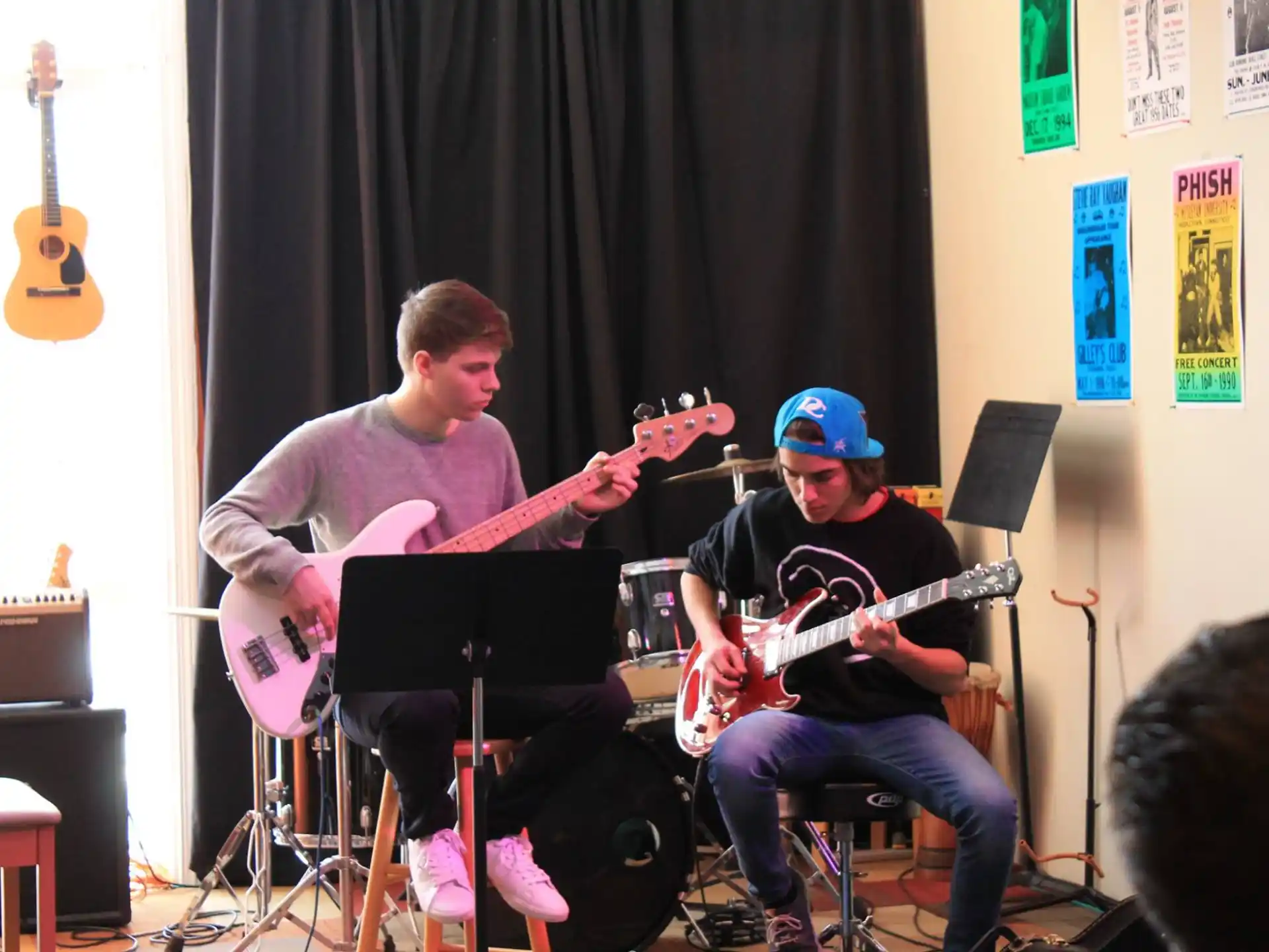 a group of people playing instruments