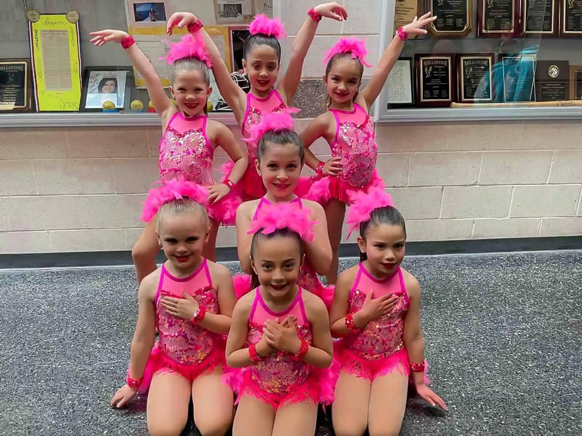 a group of girls posing for a photo