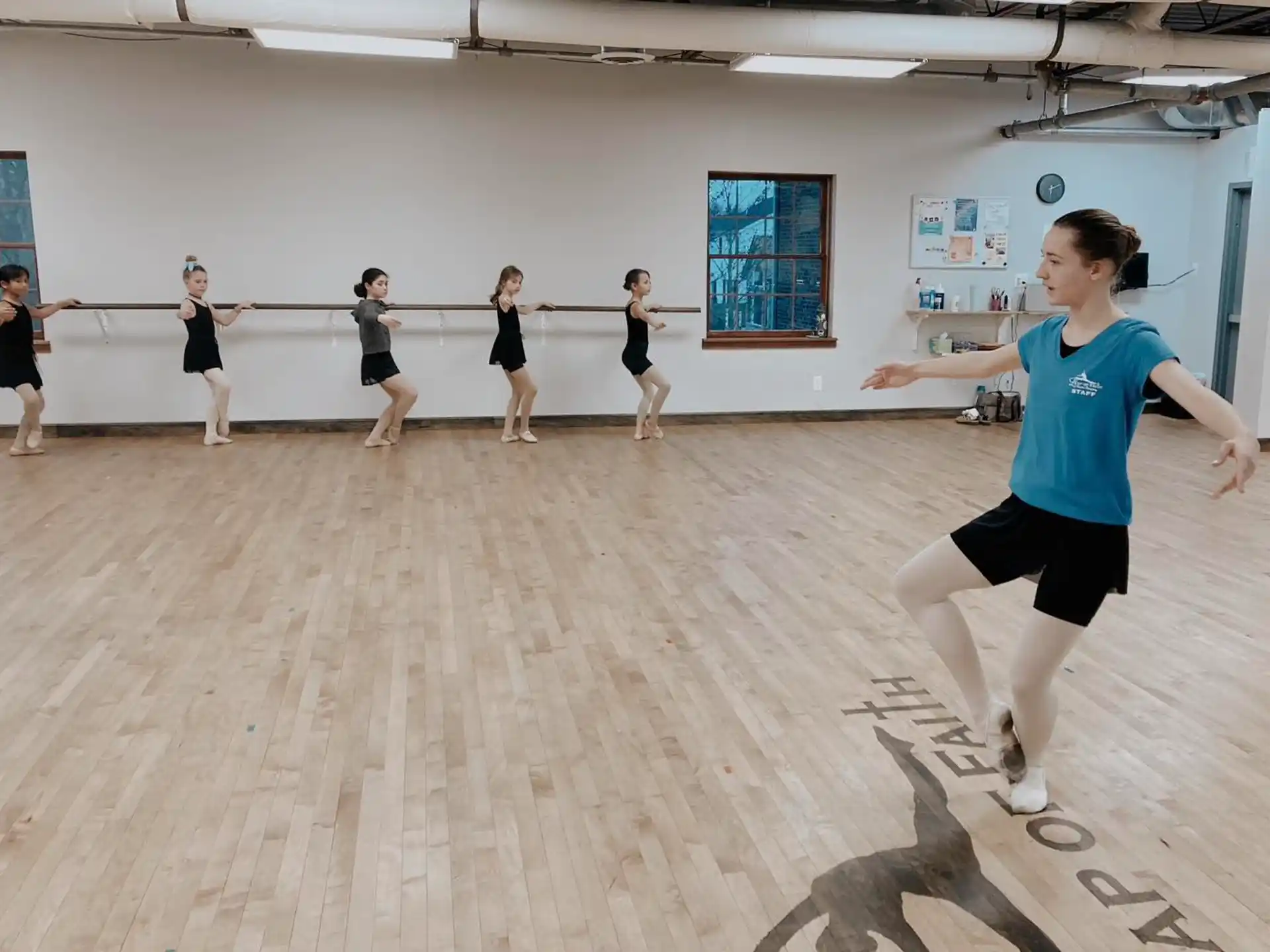 a group of people exercising